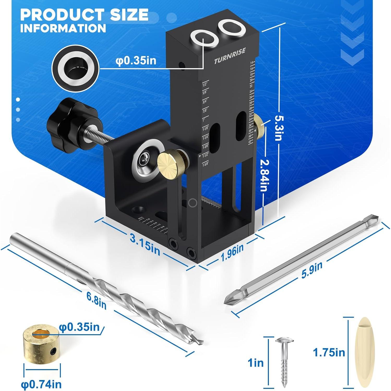 Kit de Plantilla de Agujeros en Ángulo TURNRISE 45 Pcs