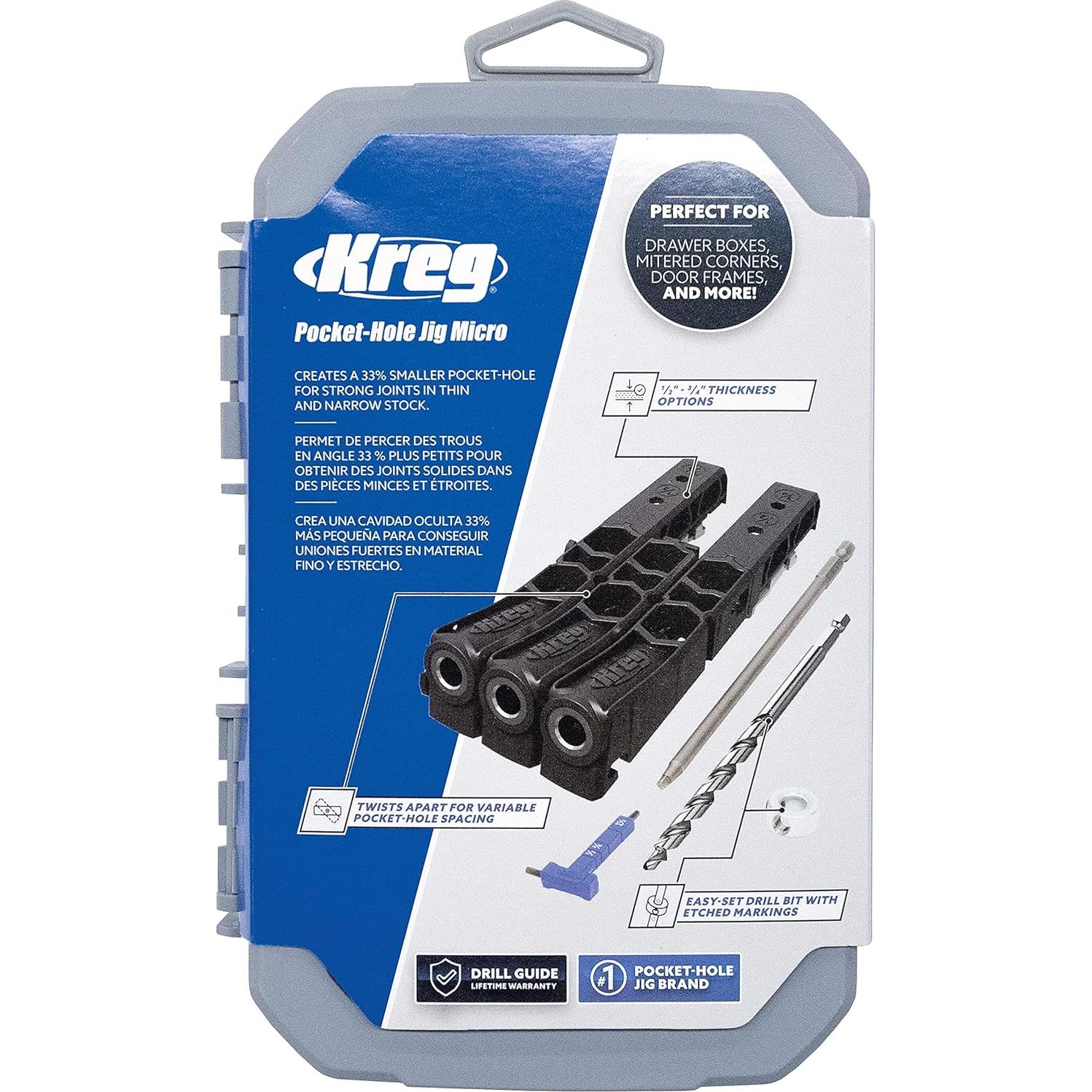 Plantilla de Agujeros en Ángulo Kreg Micro KPHJ230 - Para Materiales delgados