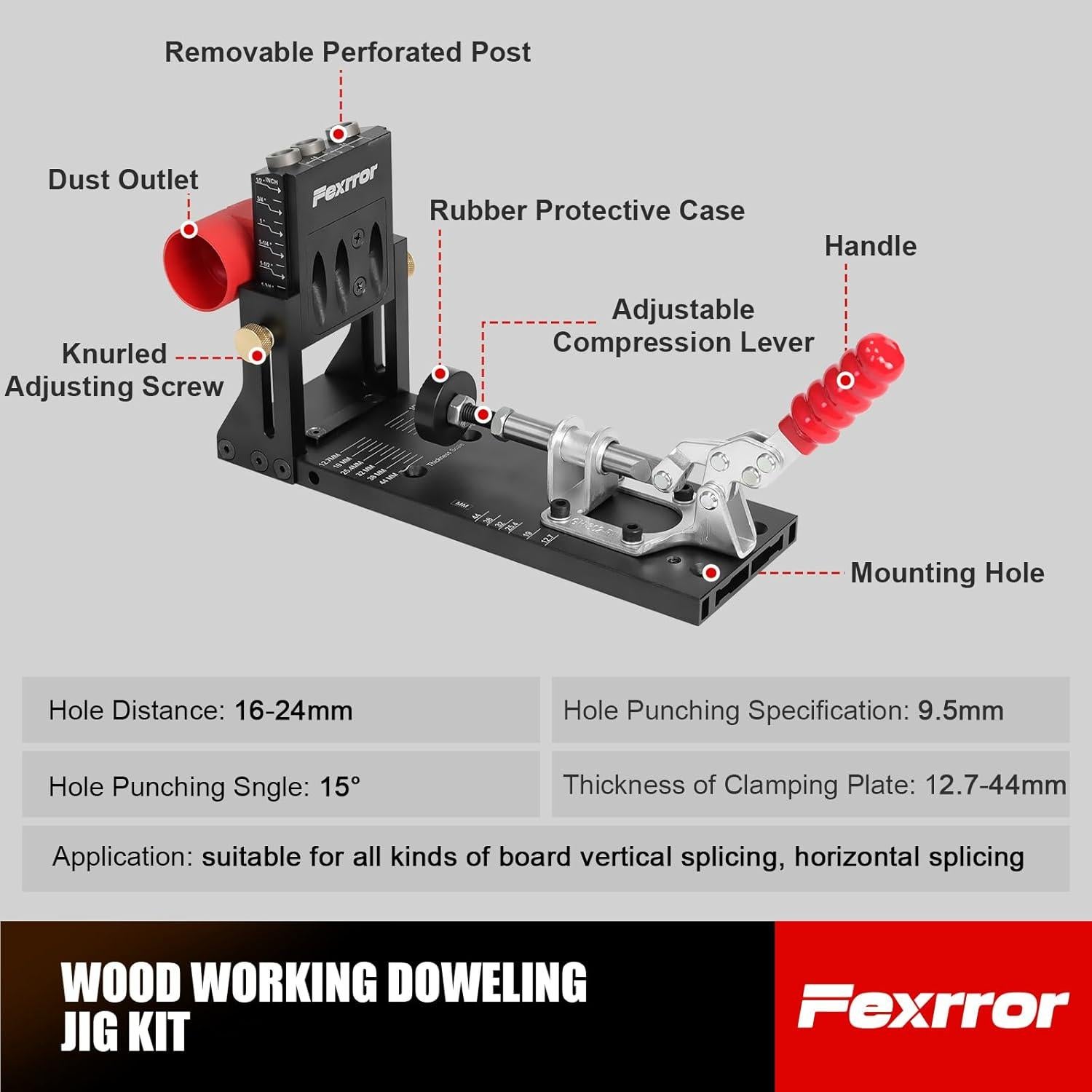 Kit de Plantilla de Agujeros de Bolsillo Fexrror 56 Pcs Aluminio
