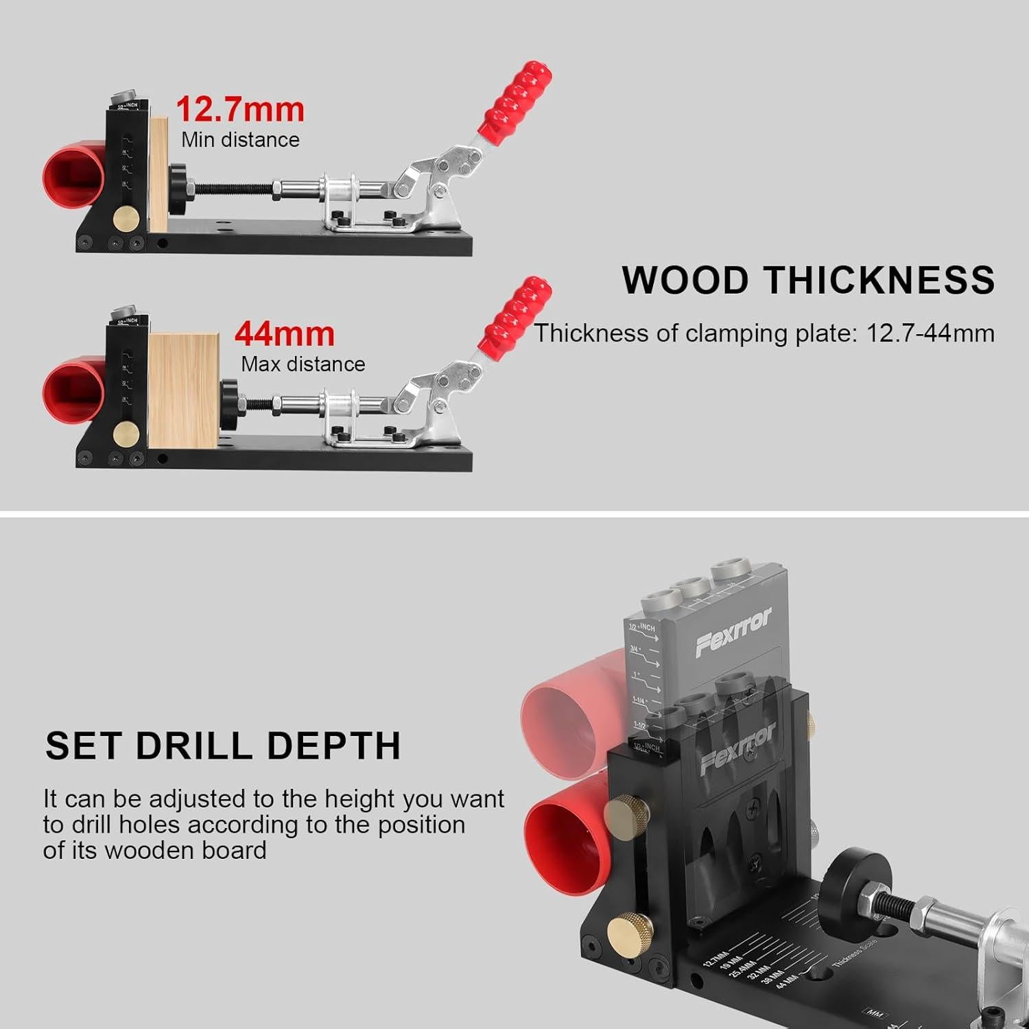 Kit de Plantilla de Agujeros de Bolsillo Fexrror 56 Pcs Aluminio