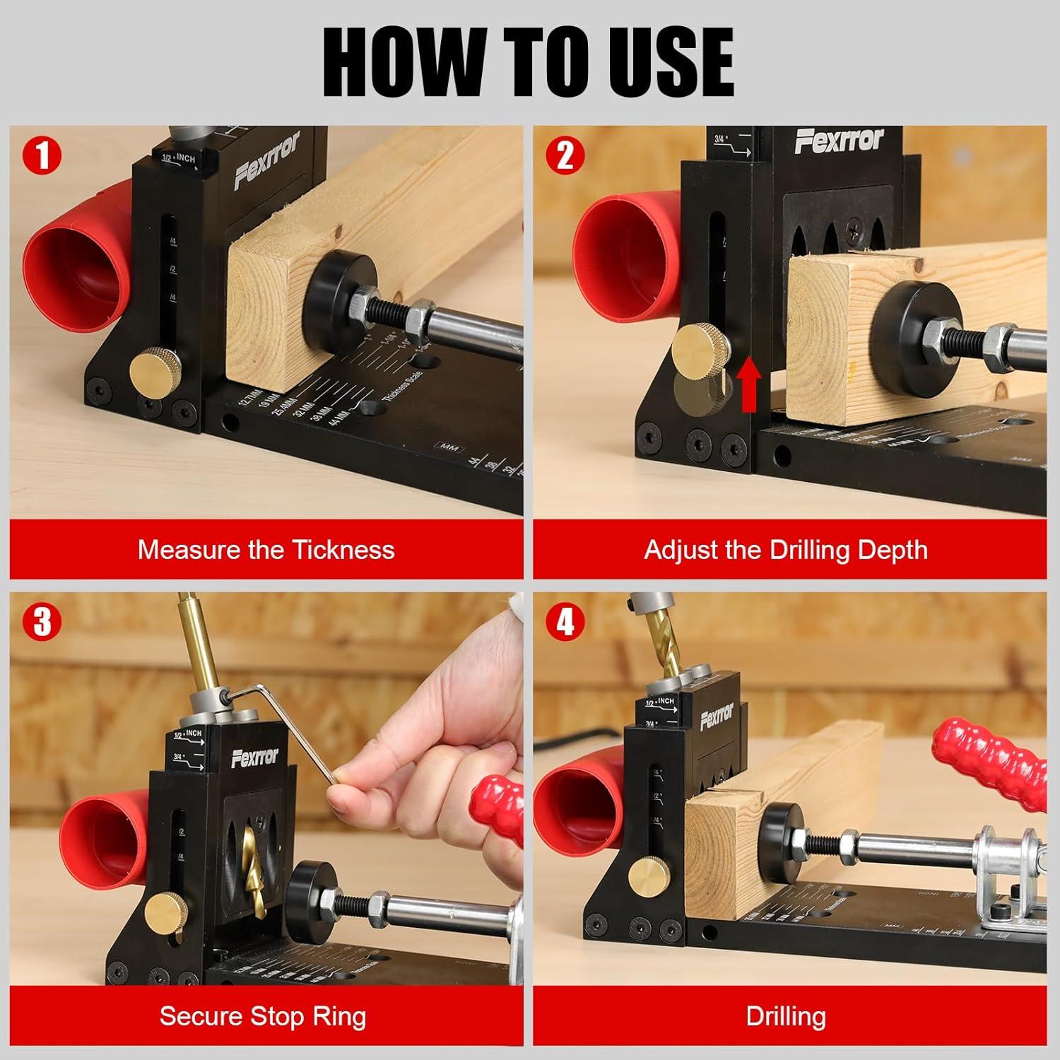 Kit de Plantilla de Agujeros de Bolsillo Fexrror 56 Pcs Aluminio