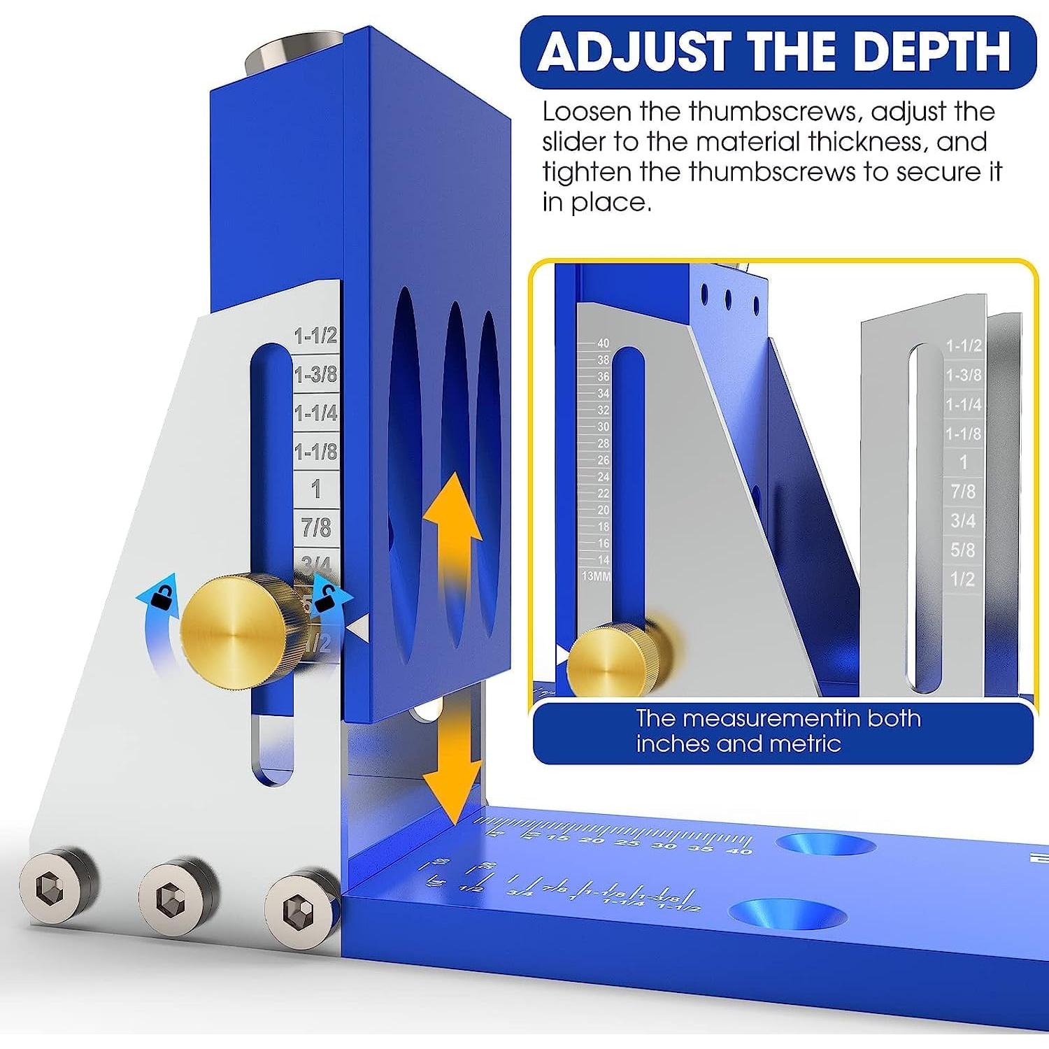 Kit de Plantilla de Agujeros de Pocket TRAVEANT - Ajustable 1.27-4.5 cm