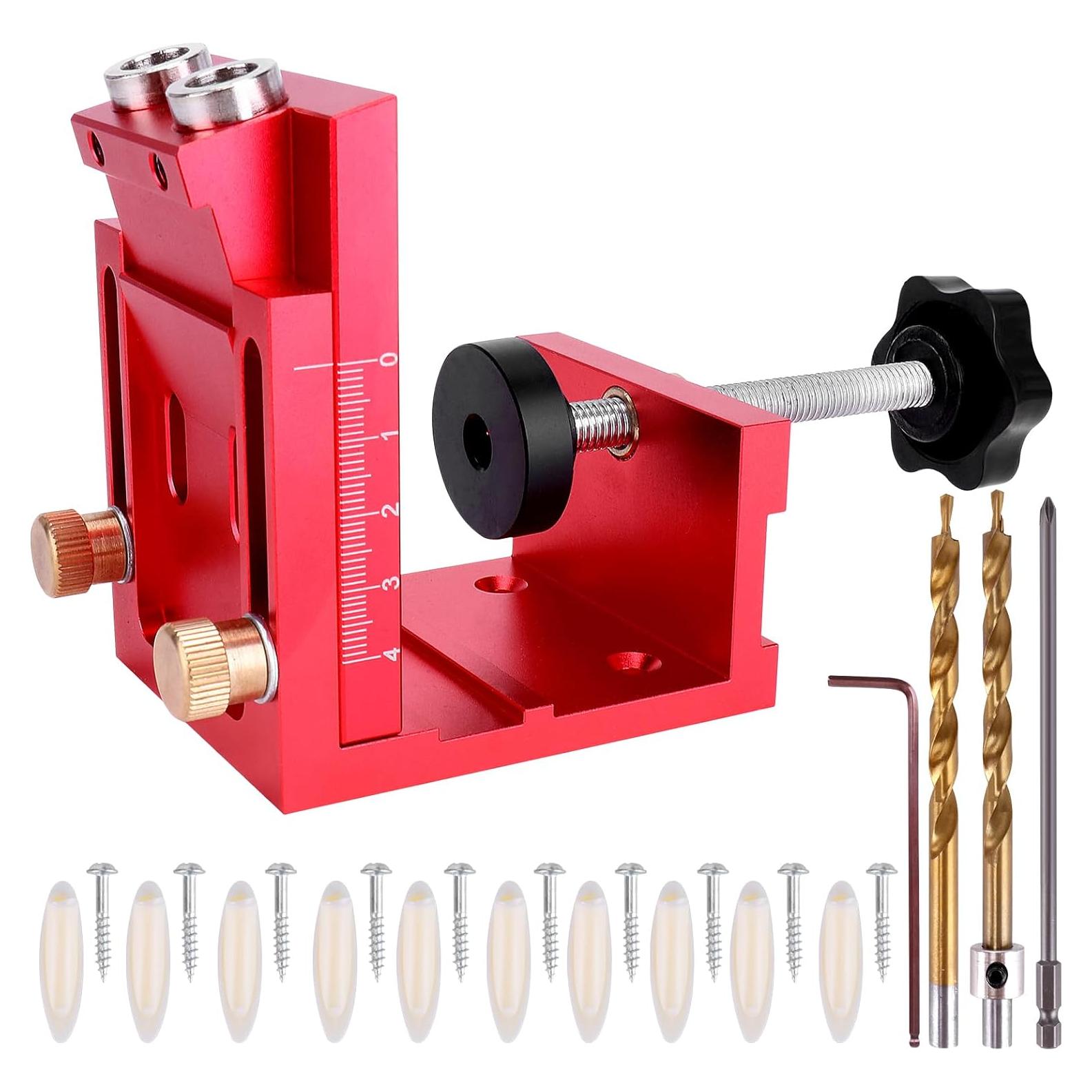 Kit de Plantilla de Agujeros de Pocket JSZYO - Aluminio Rojo