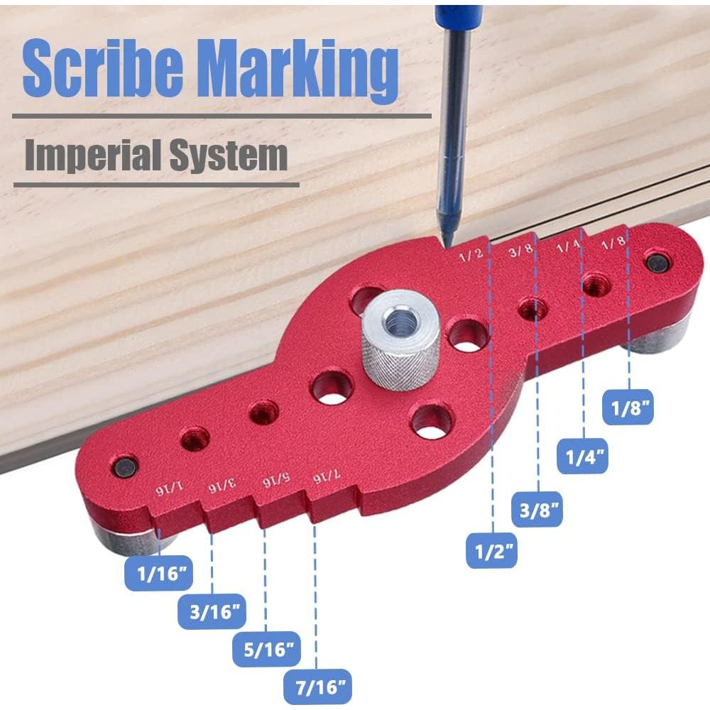 Plantilla de Dowel Mesee 2-en-1 con Scriber 6/8/10mm