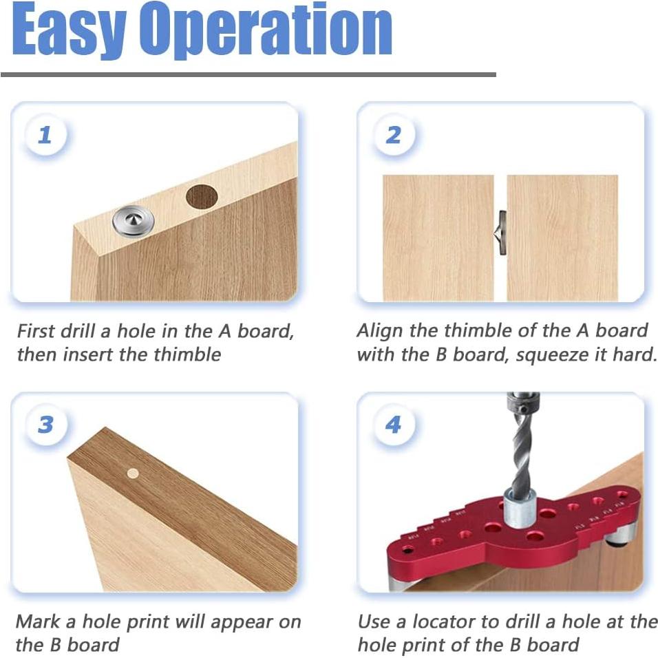 Plantilla de Dowel Mesee 2-en-1 con Scriber 6/8/10mm