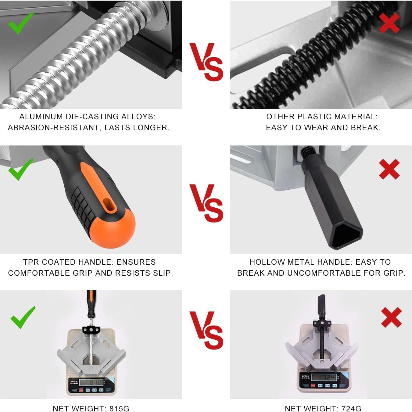 Abrazadera de Ángulo Recto Housolution 4 Pack Aluminio 90°