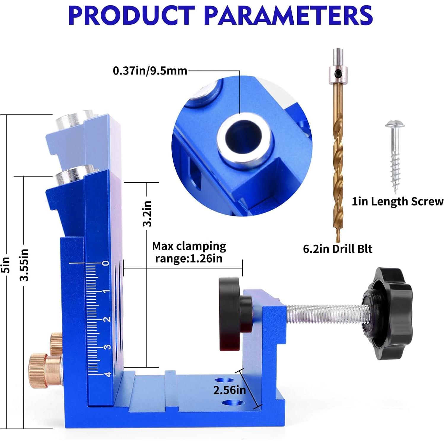Kit de Plantilla de Agujeros de Pocket JSZYO - Aluminio Azul