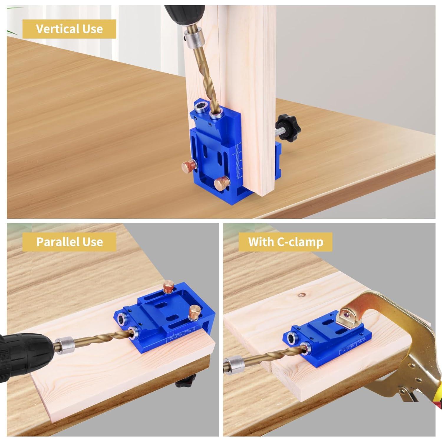 Kit de Plantilla de Agujeros de Pocket JSZYO - Aluminio Azul