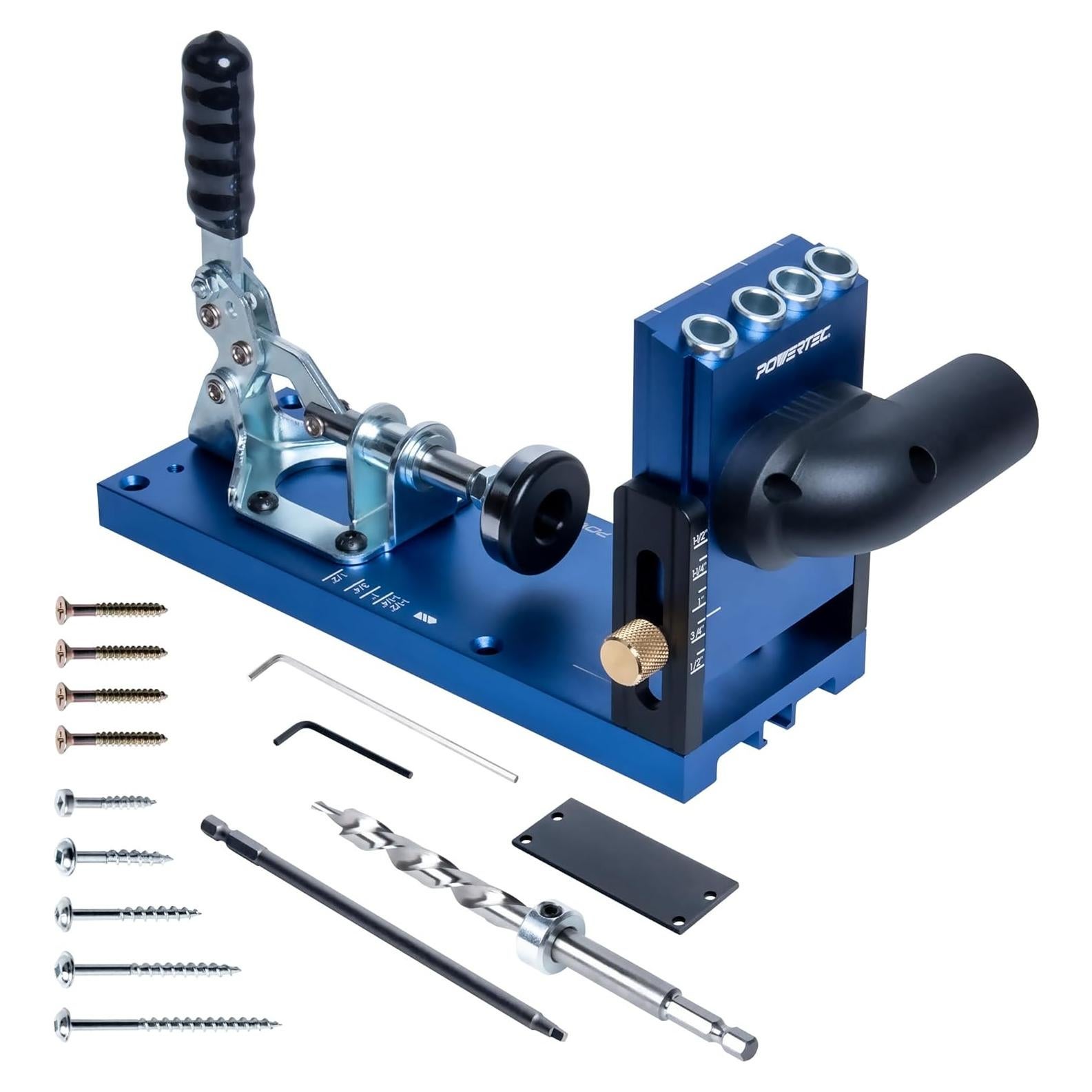 Plantilla de Agujeros de Pocket POWERTEC 71844 Aluminio Ajustable