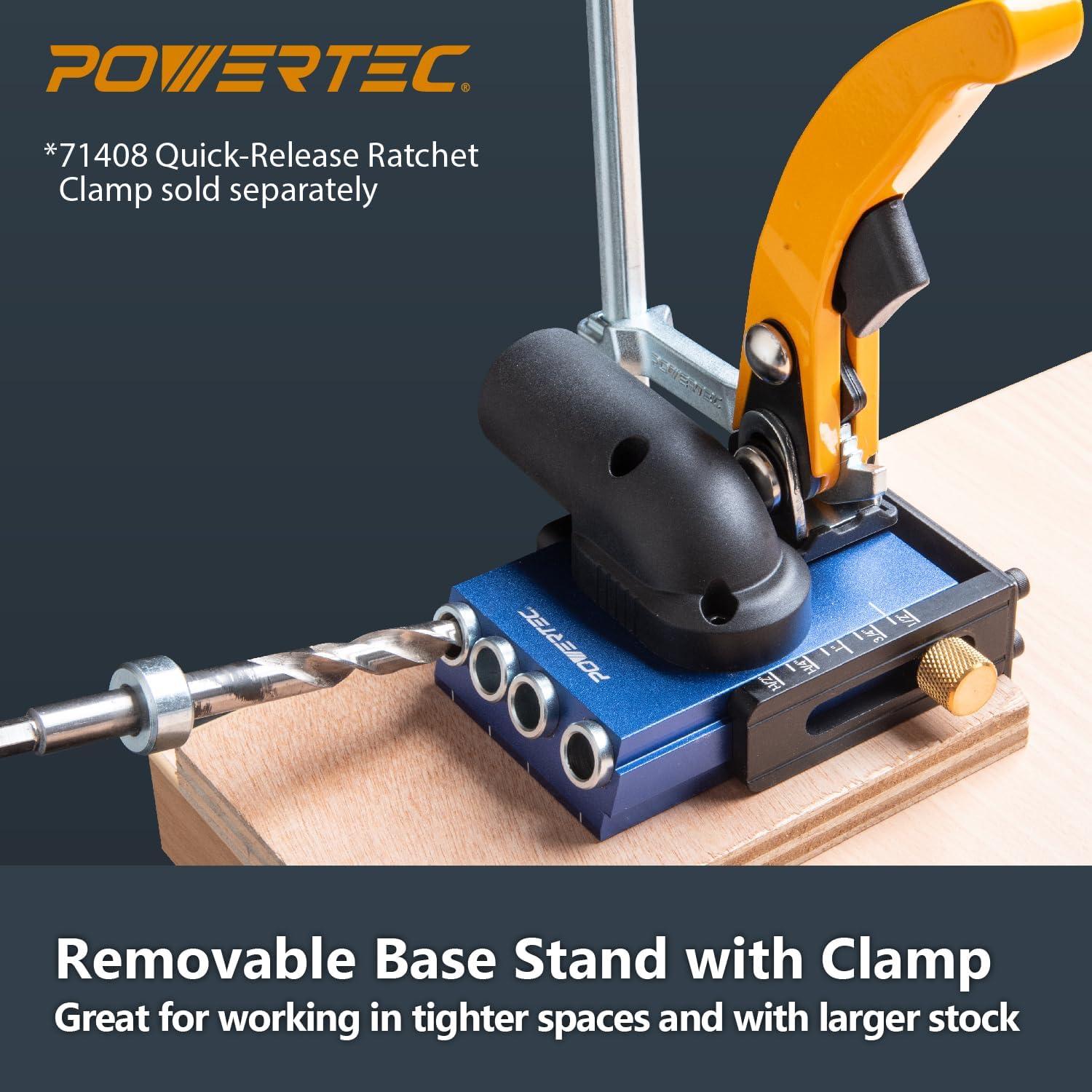 Plantilla de Agujeros de Pocket POWERTEC 71844 Aluminio Ajustable