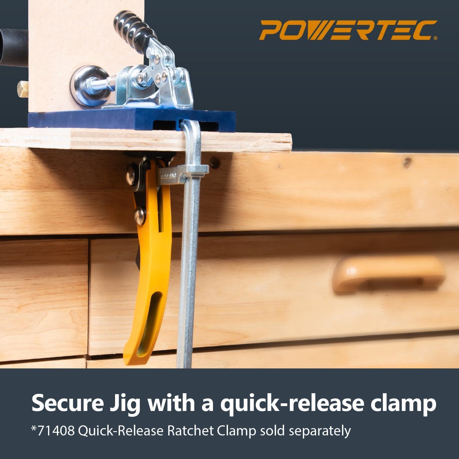 Plantilla de Agujeros de Pocket POWERTEC 71844 Aluminio Ajustable