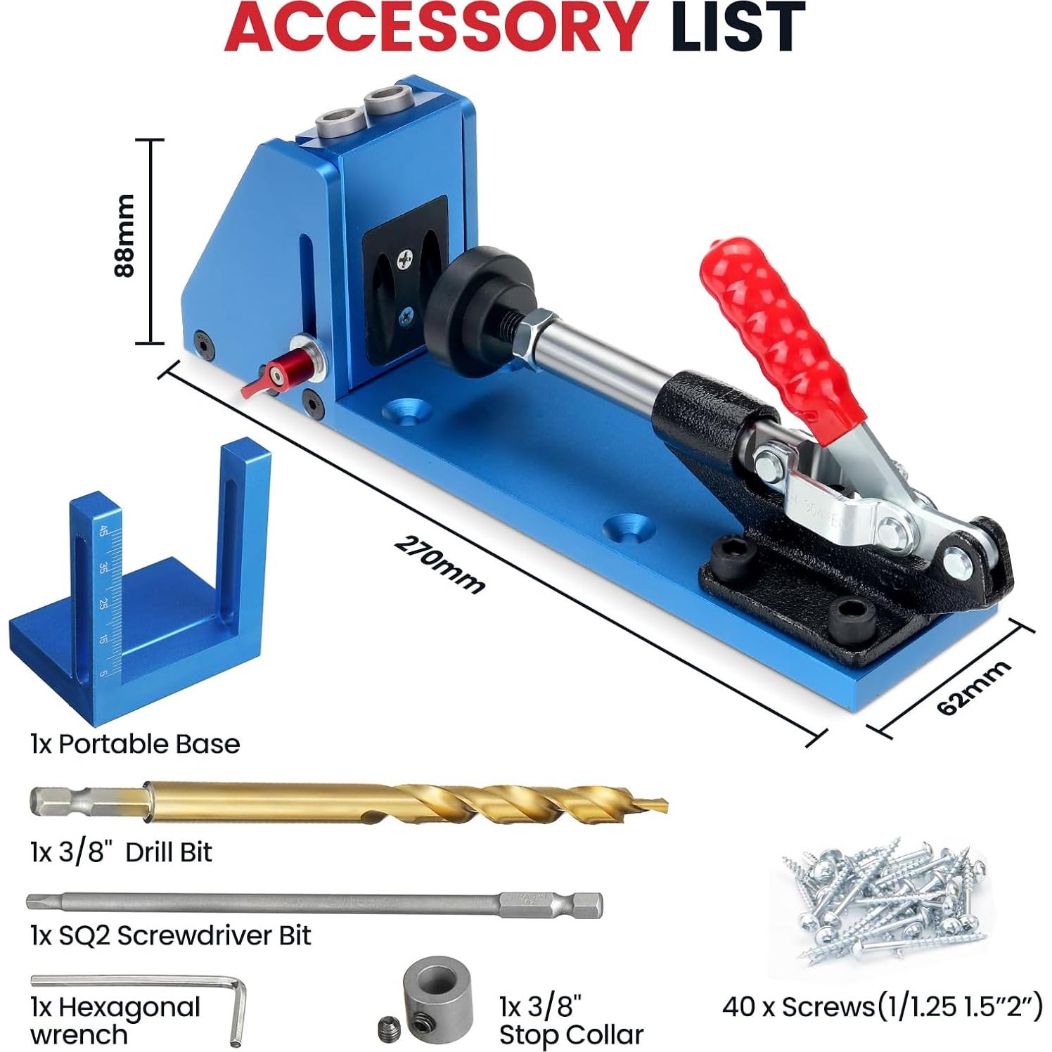 Plantilla de Agujeros Pocket Ajustable Enjoywood XK-2 1.96 kg