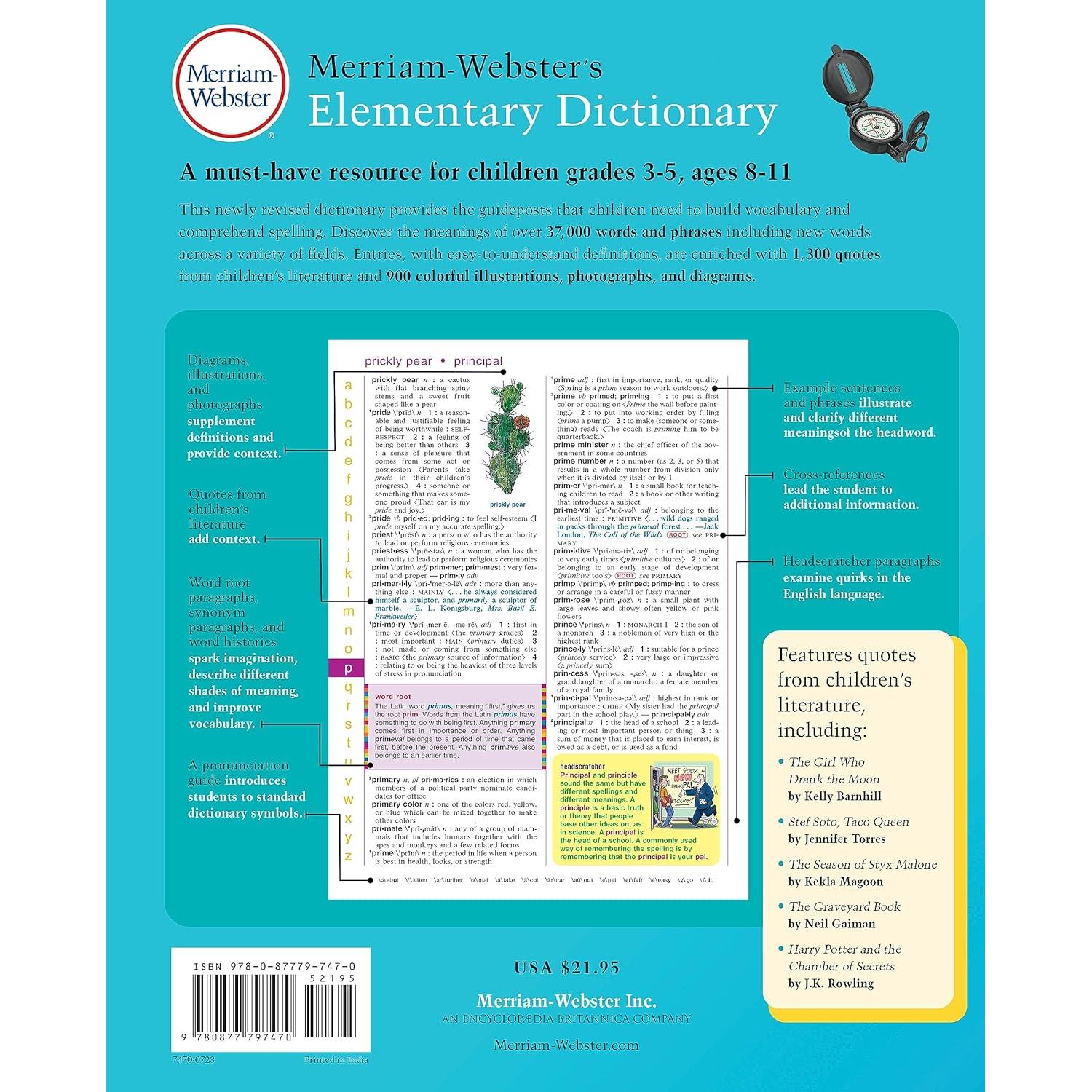 Merriam-Webster’s Elementary Dictionary - Features 37,000+ words, 900+ full-color illustrations, photos, & more