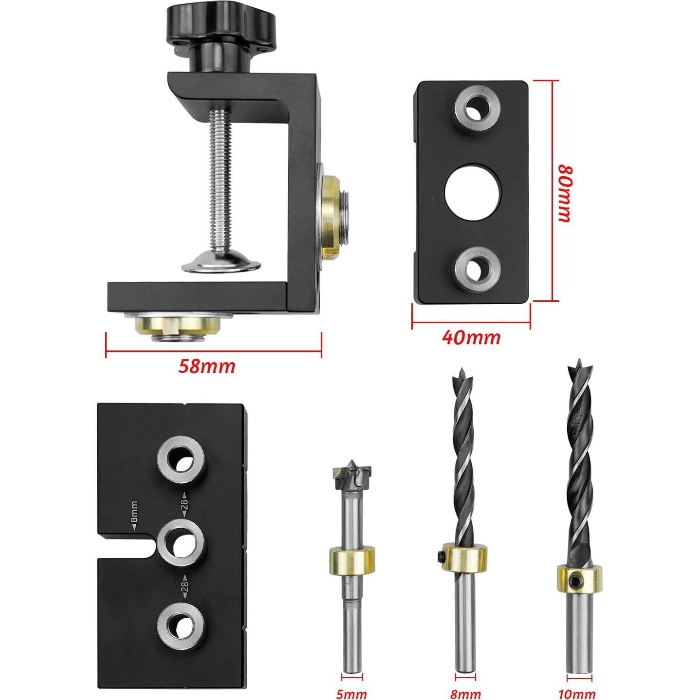Kit de Plantilla de Agujero 3 en 1 PNYZIK con Brocas 8-10-15mm