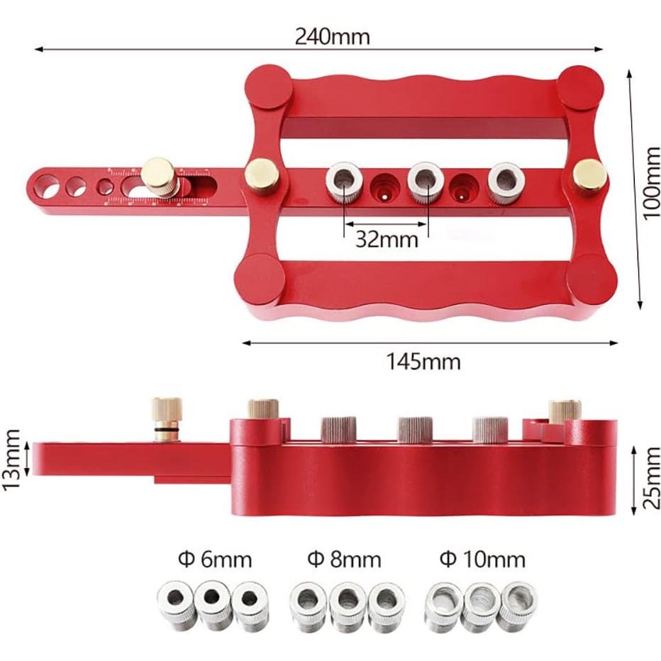 Plantilla de Perforación Dowel Joywayus 6/8/10mm para Carpintería
