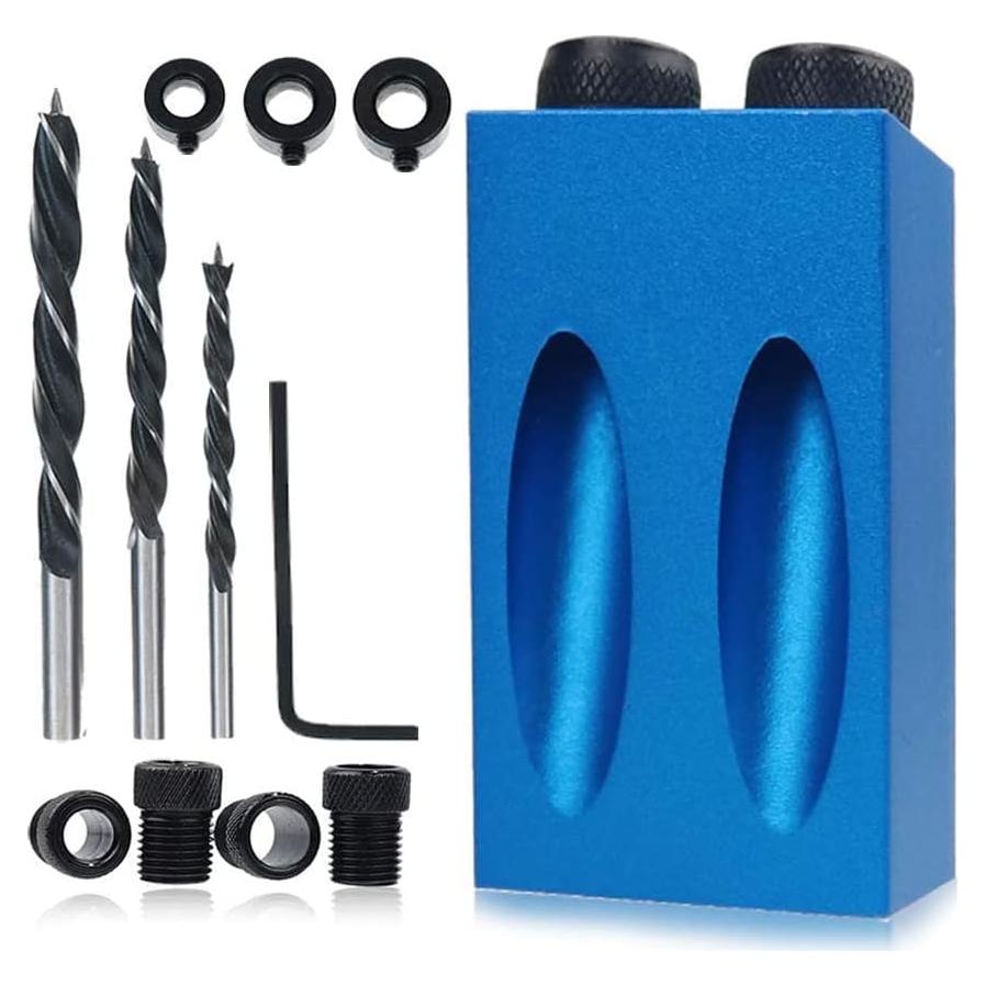 Plantilla de Agujeros de Pocket EBTOOLS 15° con Brocas 6/8/10mm