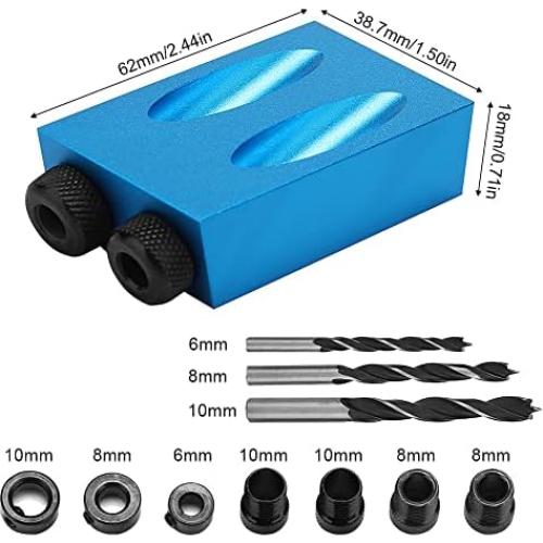 Plantilla de Agujeros de Pocket EBTOOLS 15° con Brocas 6/8/10mm