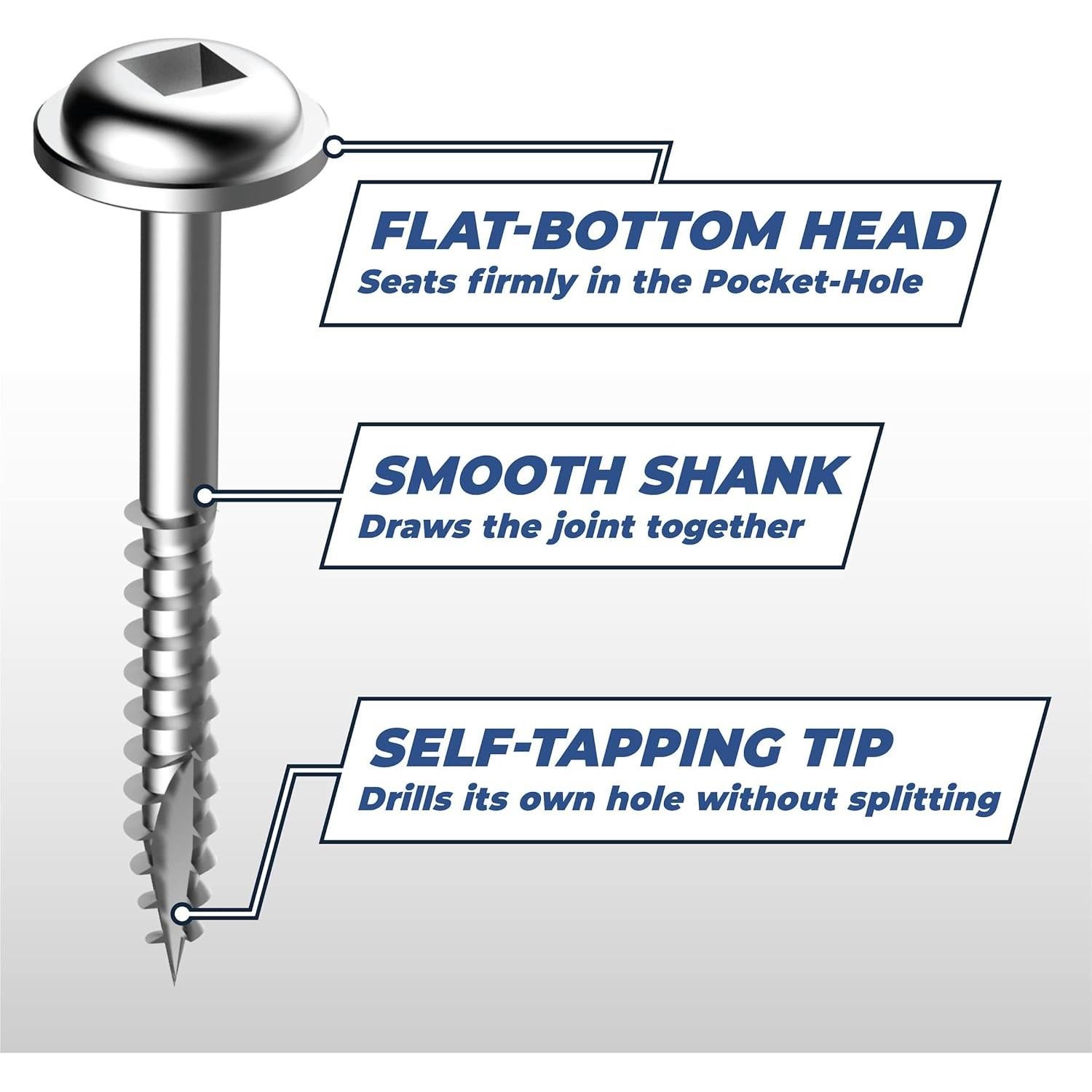 Tornillos de bolsillo Kreg SML-F125-1200 Zinc 31.75mm 1200u