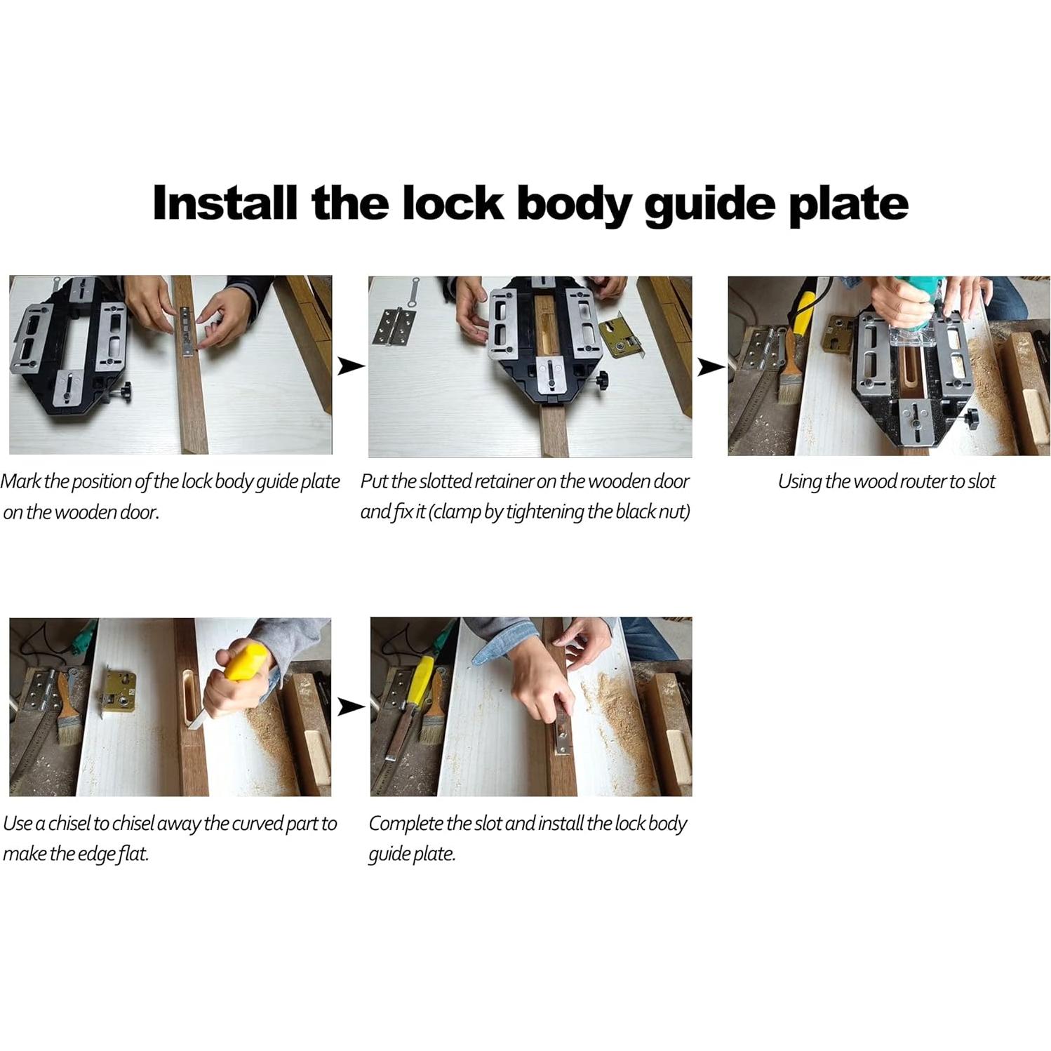 Plantilla de Bisagra DUEBEL para Puertas de Madera 34.5x22cm