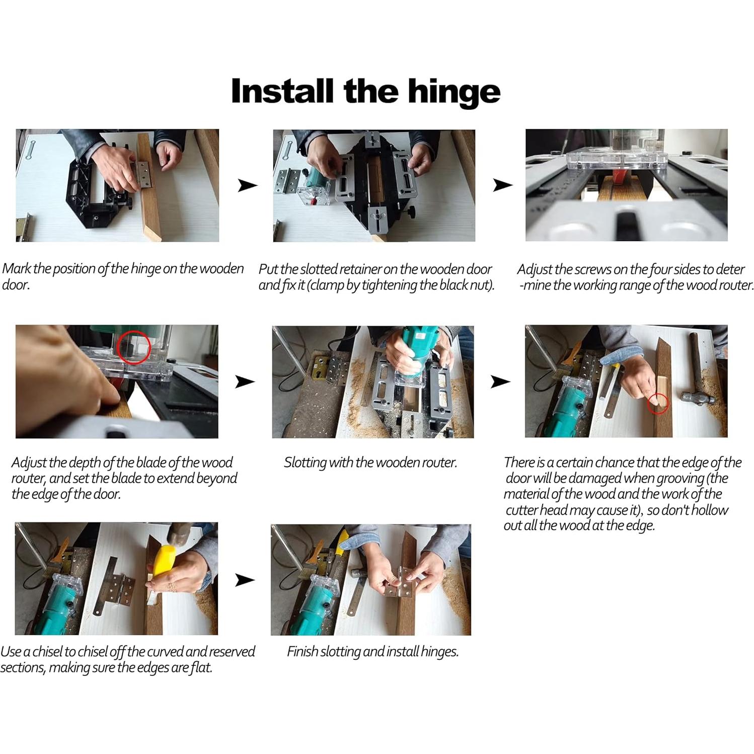 Plantilla de Bisagra DUEBEL para Puertas de Madera 34.5x22cm