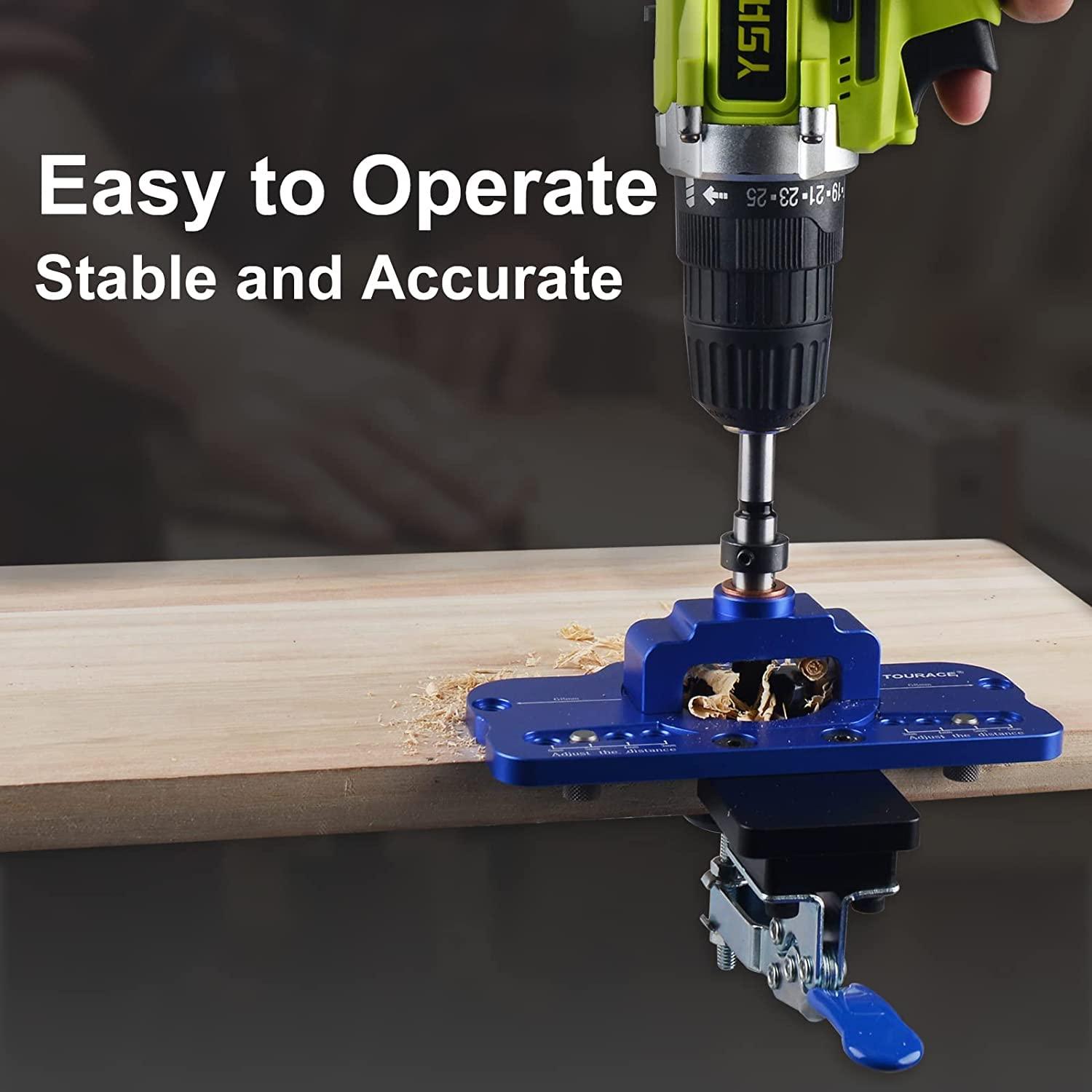 Plantilla de Bisagra Oculta TOURACE 35mm Aluminio Azul