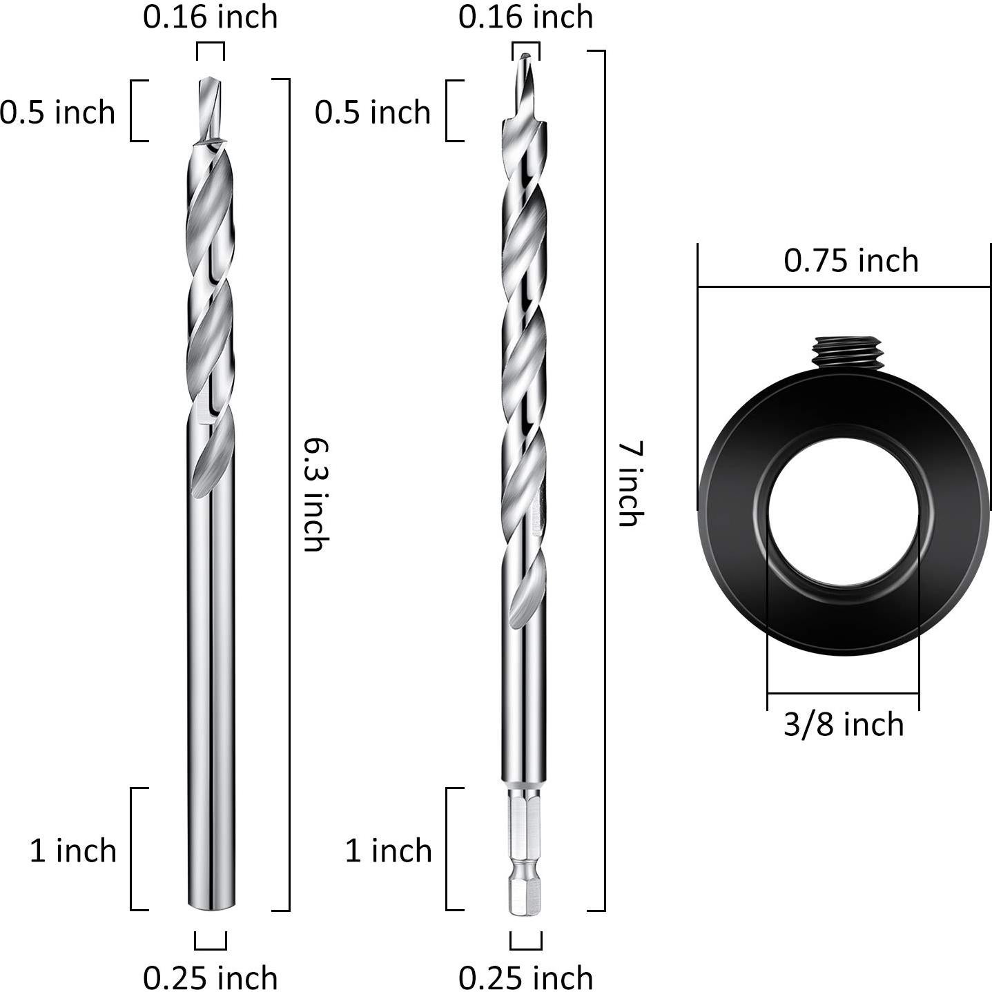 Brocas de Agujero de Bolsillo Mudder 4 Piezas 16 cm Acero