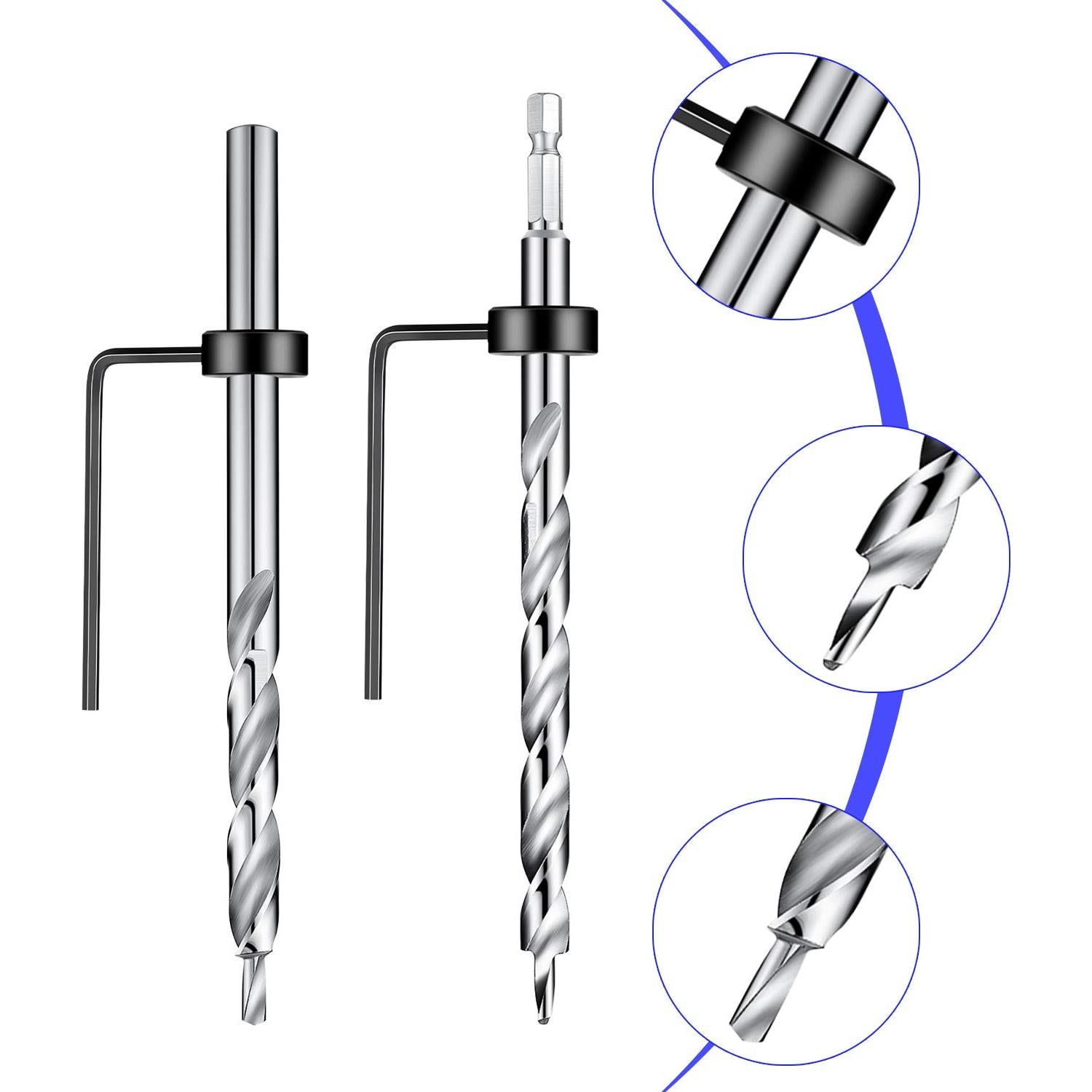 Brocas de Agujero de Bolsillo Mudder 4 Piezas 16 cm Acero