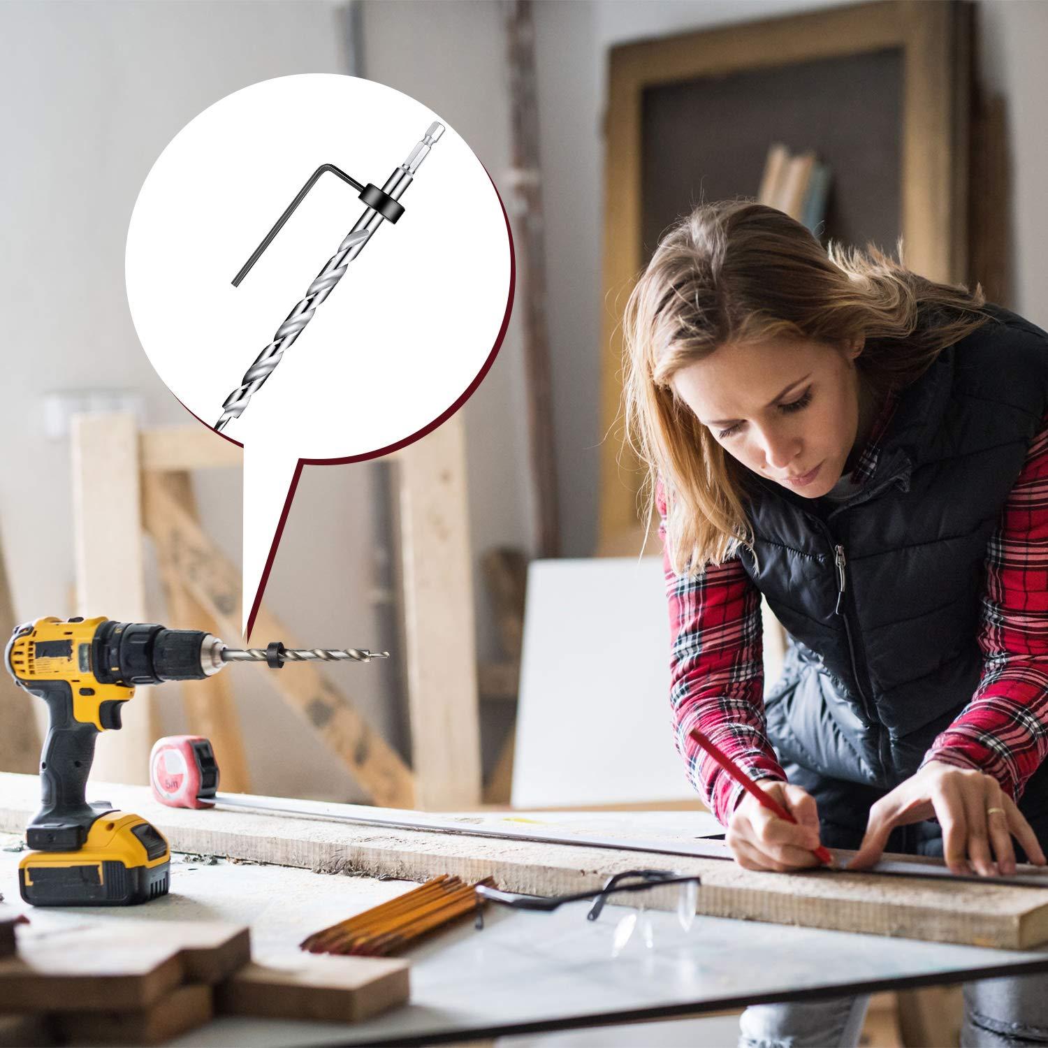 Brocas de Agujero de Bolsillo Mudder 4 Piezas 16 cm Acero