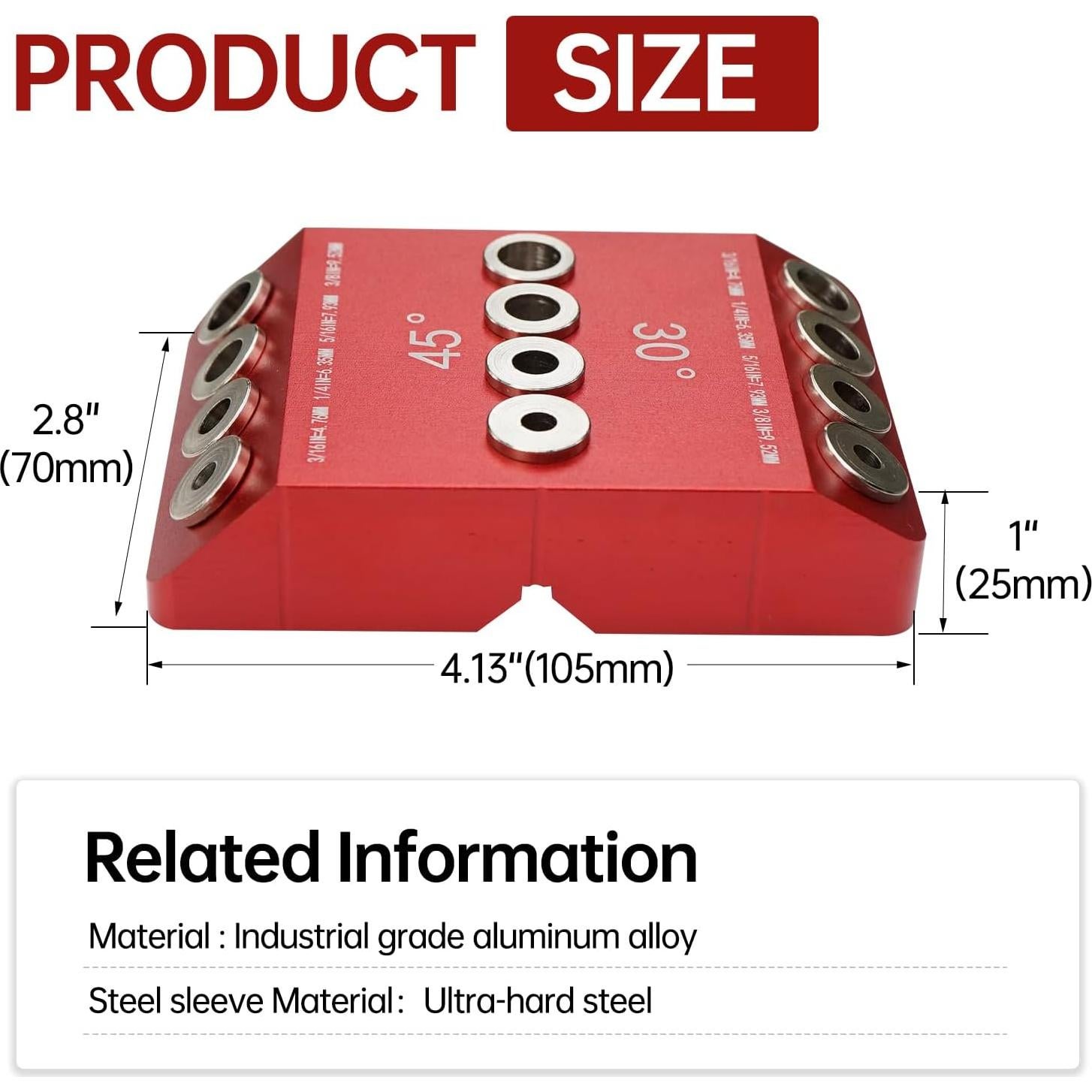 Plantilla de Taladro Portátil Guanlotion 30/45/90 Grados