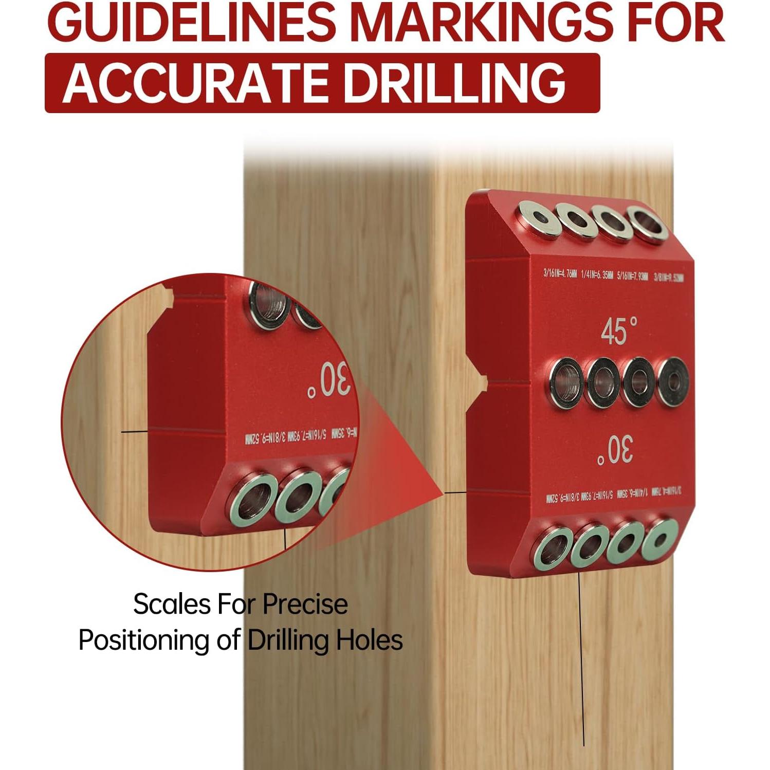 Plantilla de Taladro Portátil Guanlotion 30/45/90 Grados