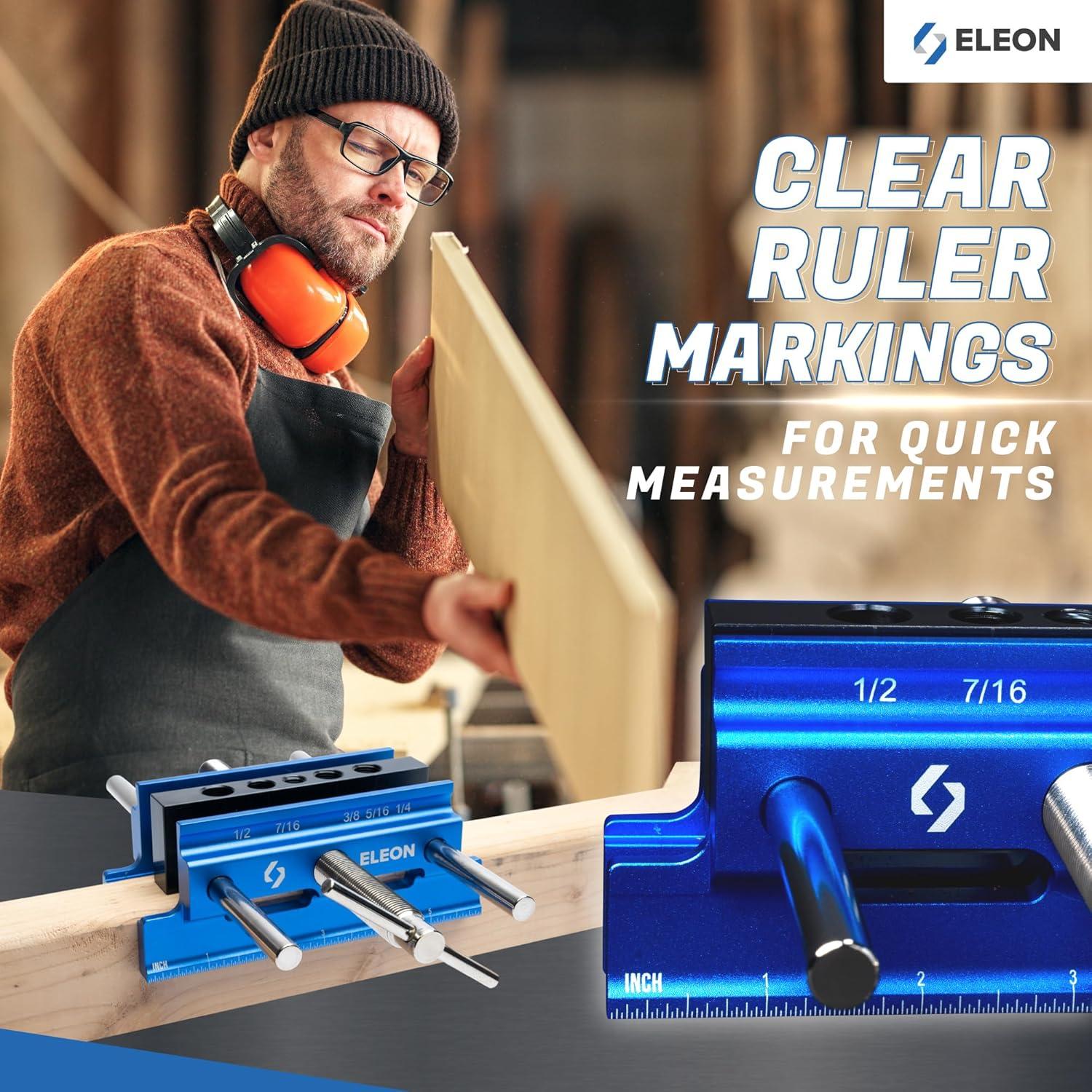 Plantilla de Dowel Autocentrante Eleon - Aluminio Azul Extra Grande