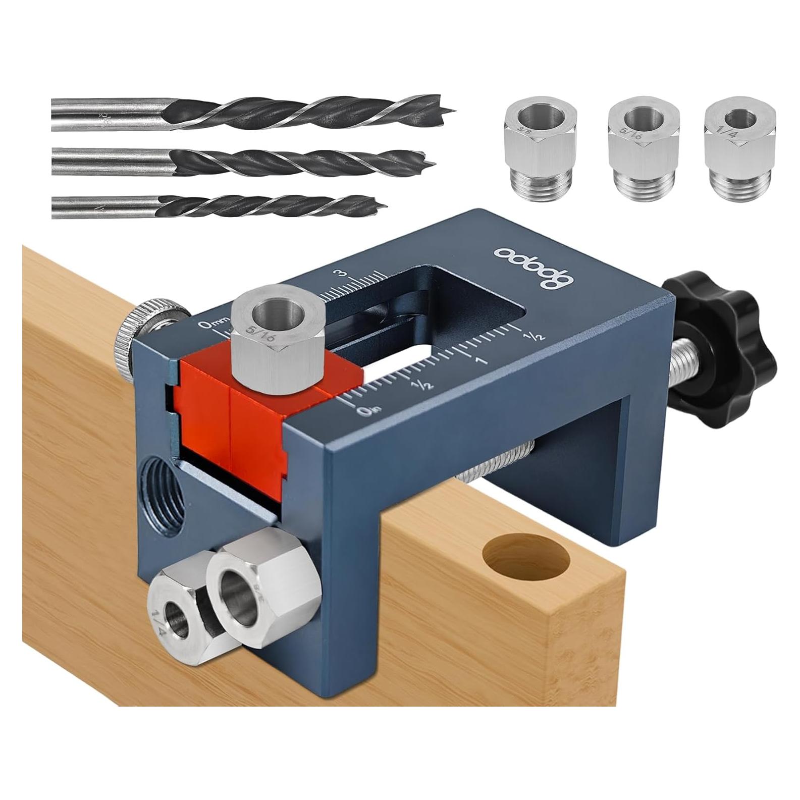 Kit Plantilla Dowel Autocentrante BPOPO - 3 Brocas y Bushings