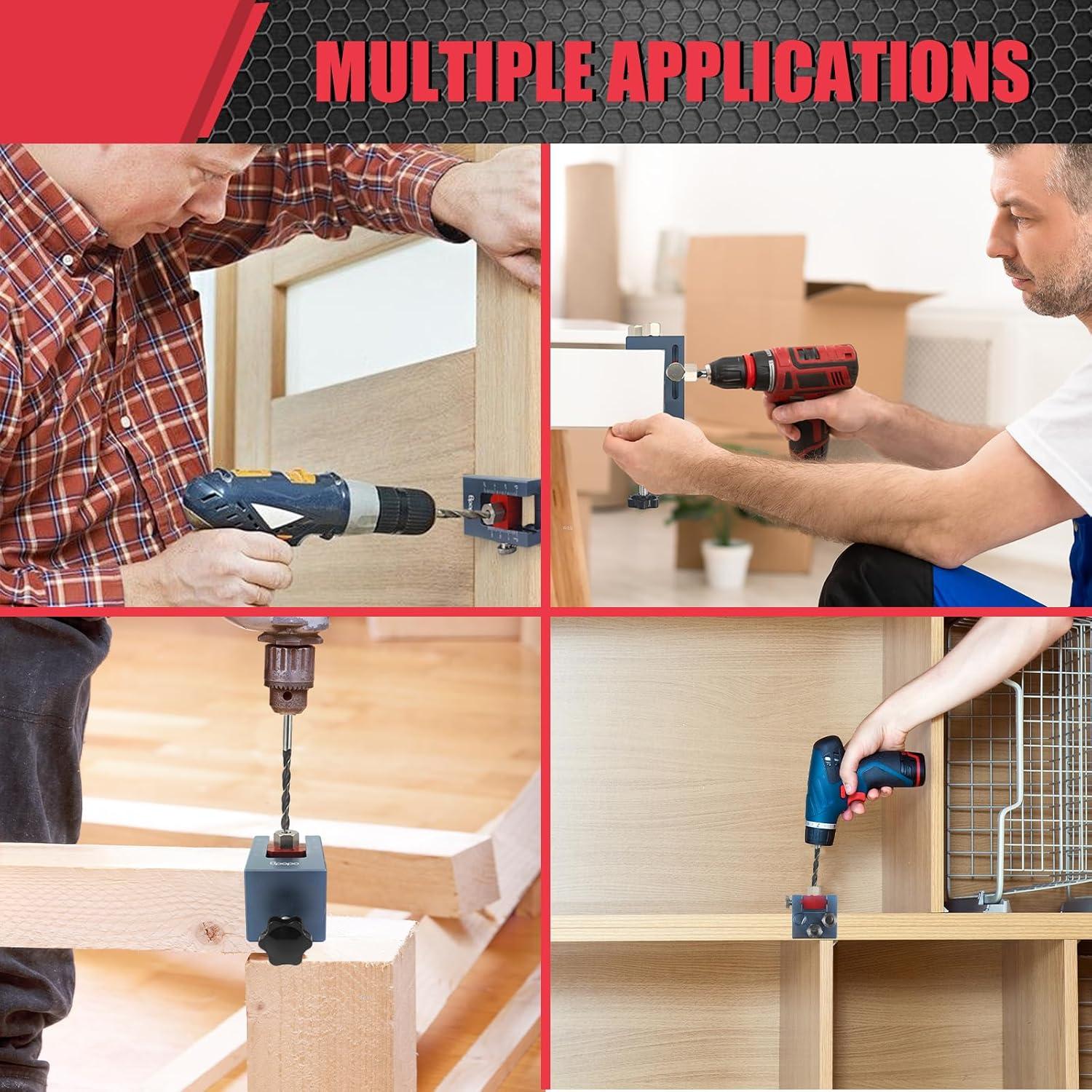 Kit Plantilla Dowel Autocentrante BPOPO - 3 Brocas y Bushings