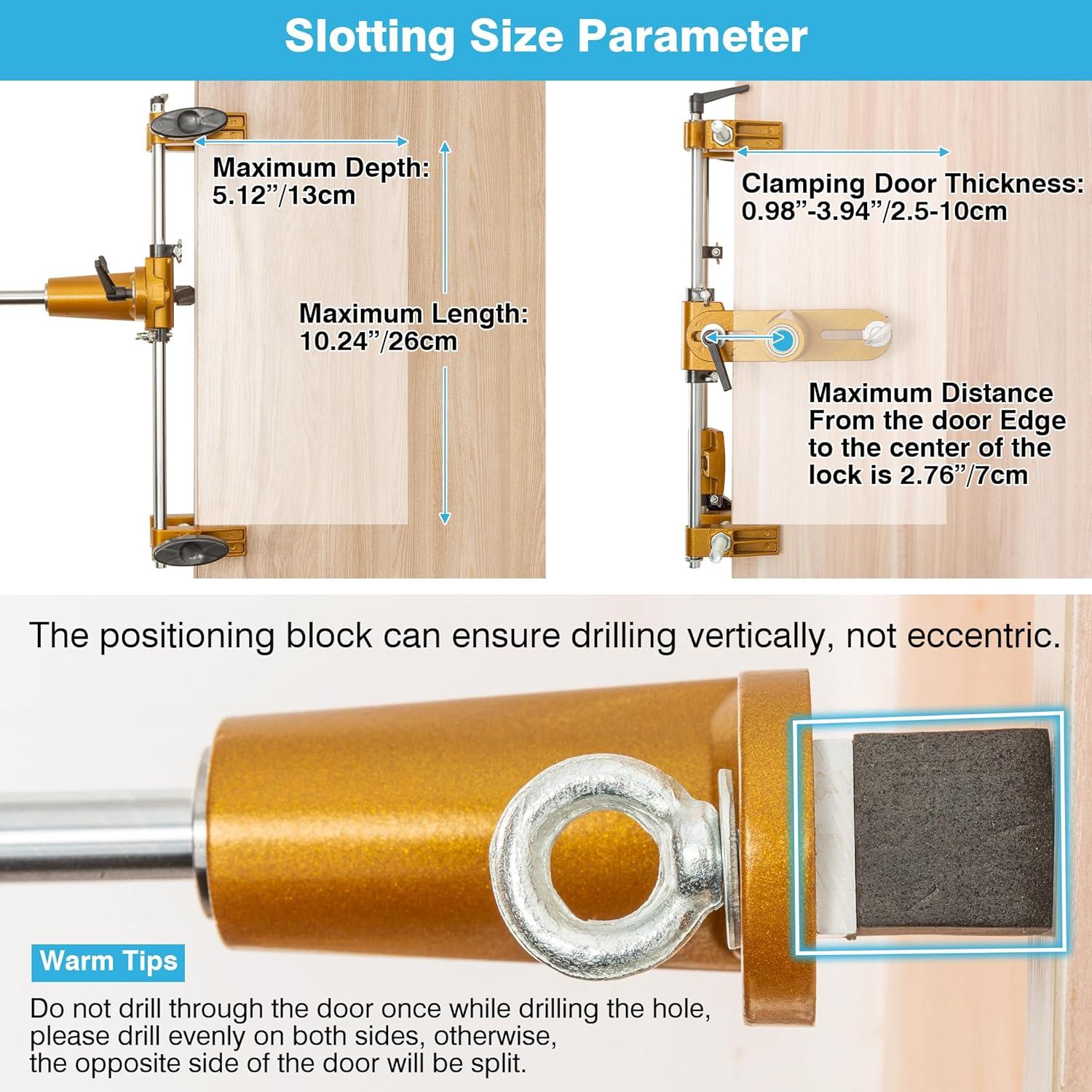 Jig de Cerradura Mortise IRONWALLS con 3 Cortadores de Tungsteno