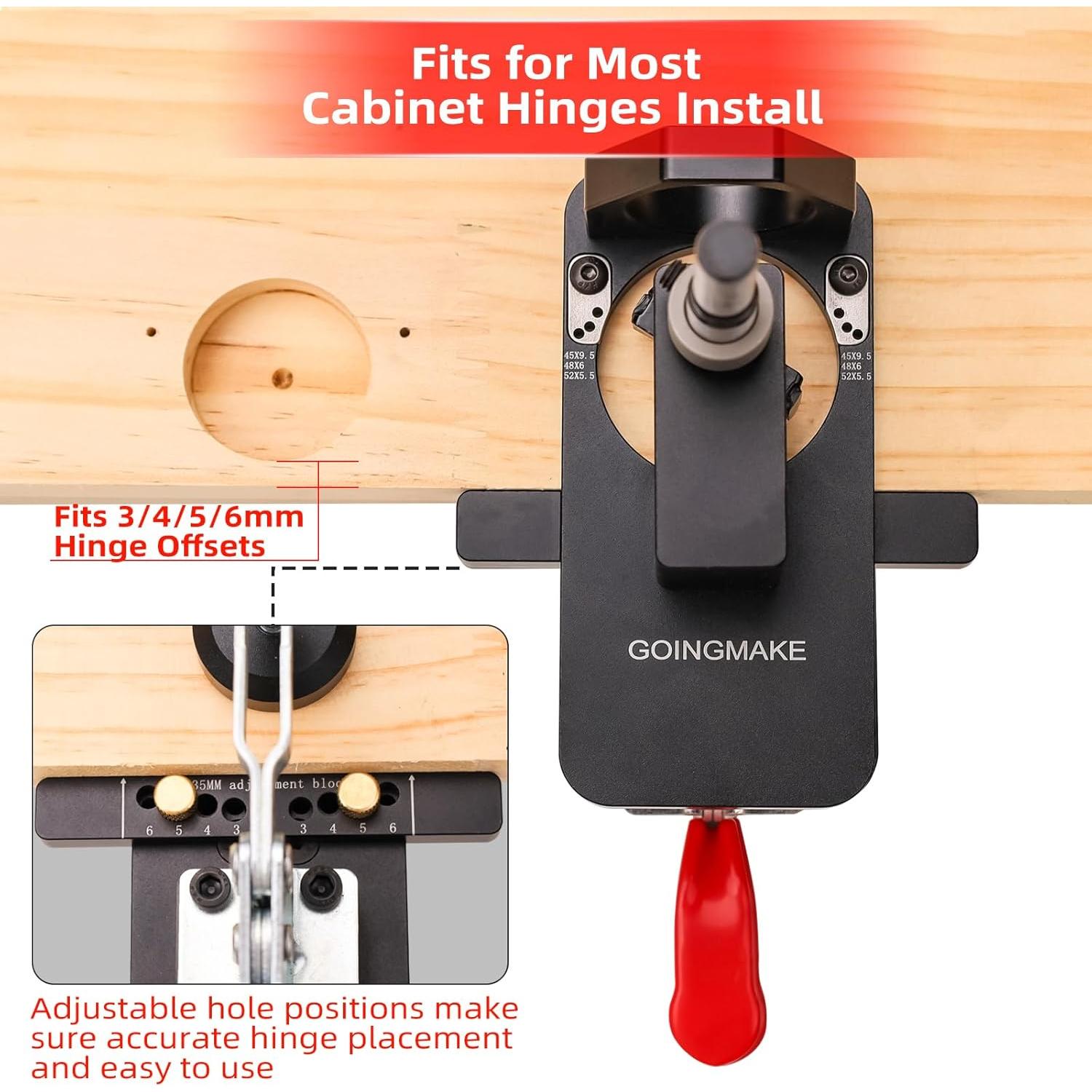 Plantilla de Bisagra Oculta GOINGMAKE S1 35 mm con Abrazadera