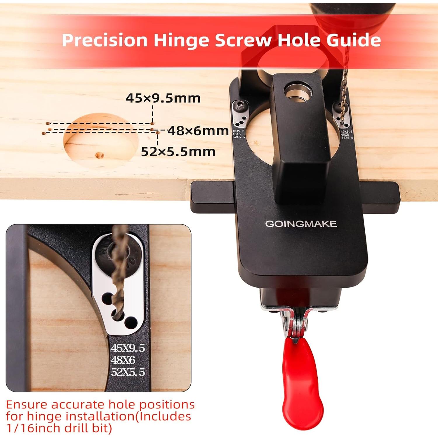 Plantilla de Bisagra Oculta GOINGMAKE S1 35 mm con Abrazadera