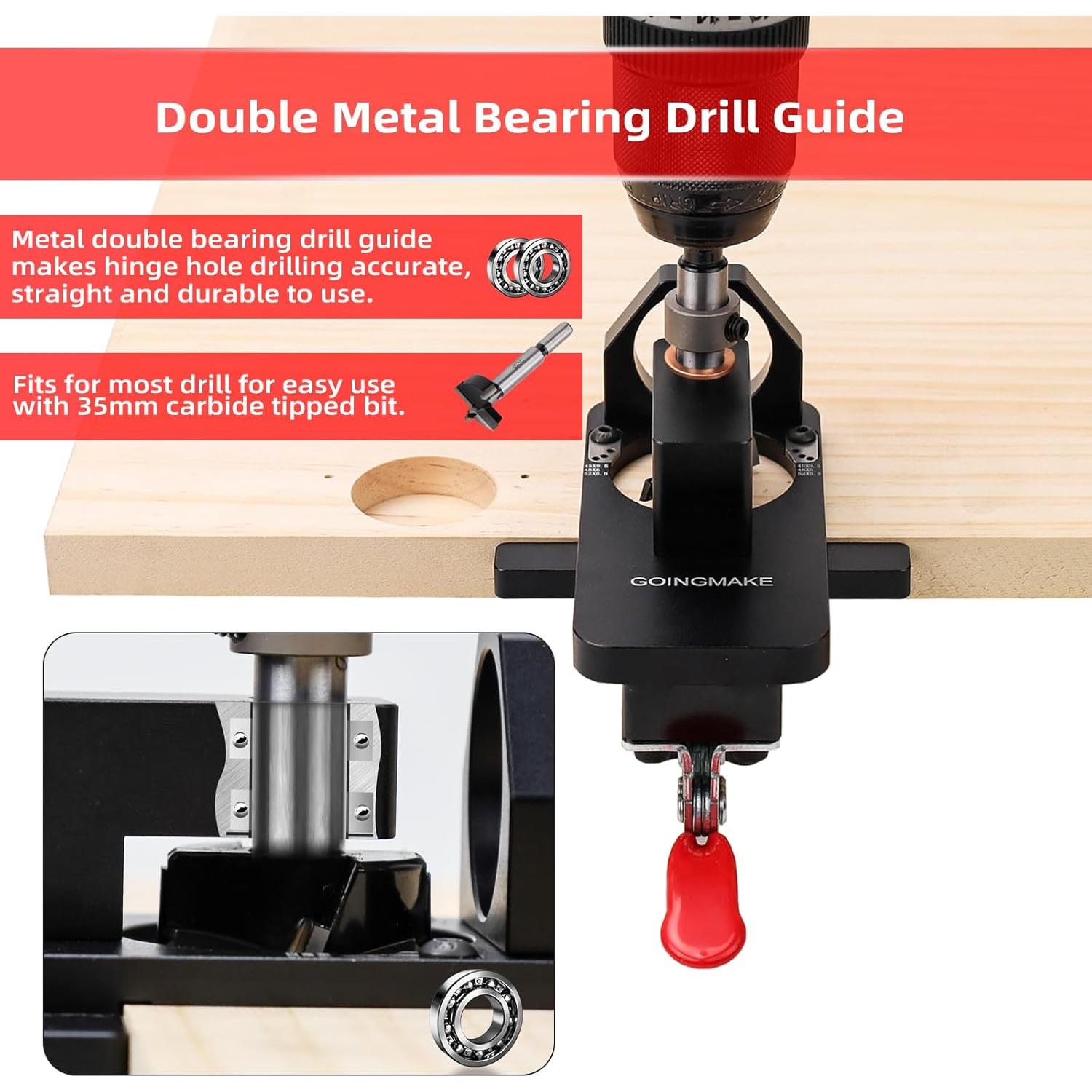 Plantilla de Bisagra Oculta GOINGMAKE S1 35 mm con Abrazadera