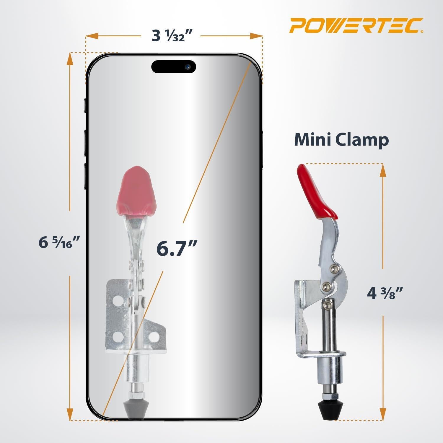 Abrazadera de Palanca POWERTEC 301A 6PK 100 lbs (45.36 kg)