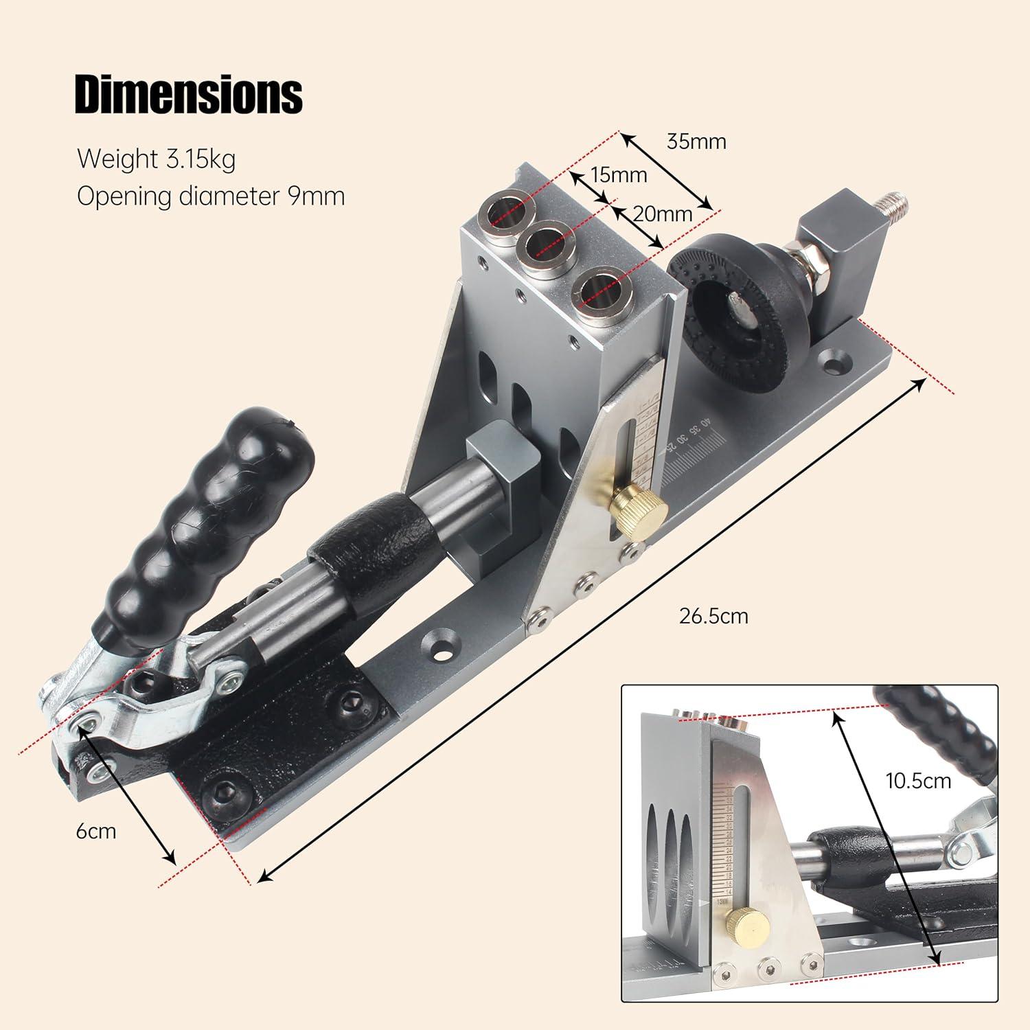Kit de Plantilla de Agujeros RATTMMOTOR DWQ40-B para Carpintería