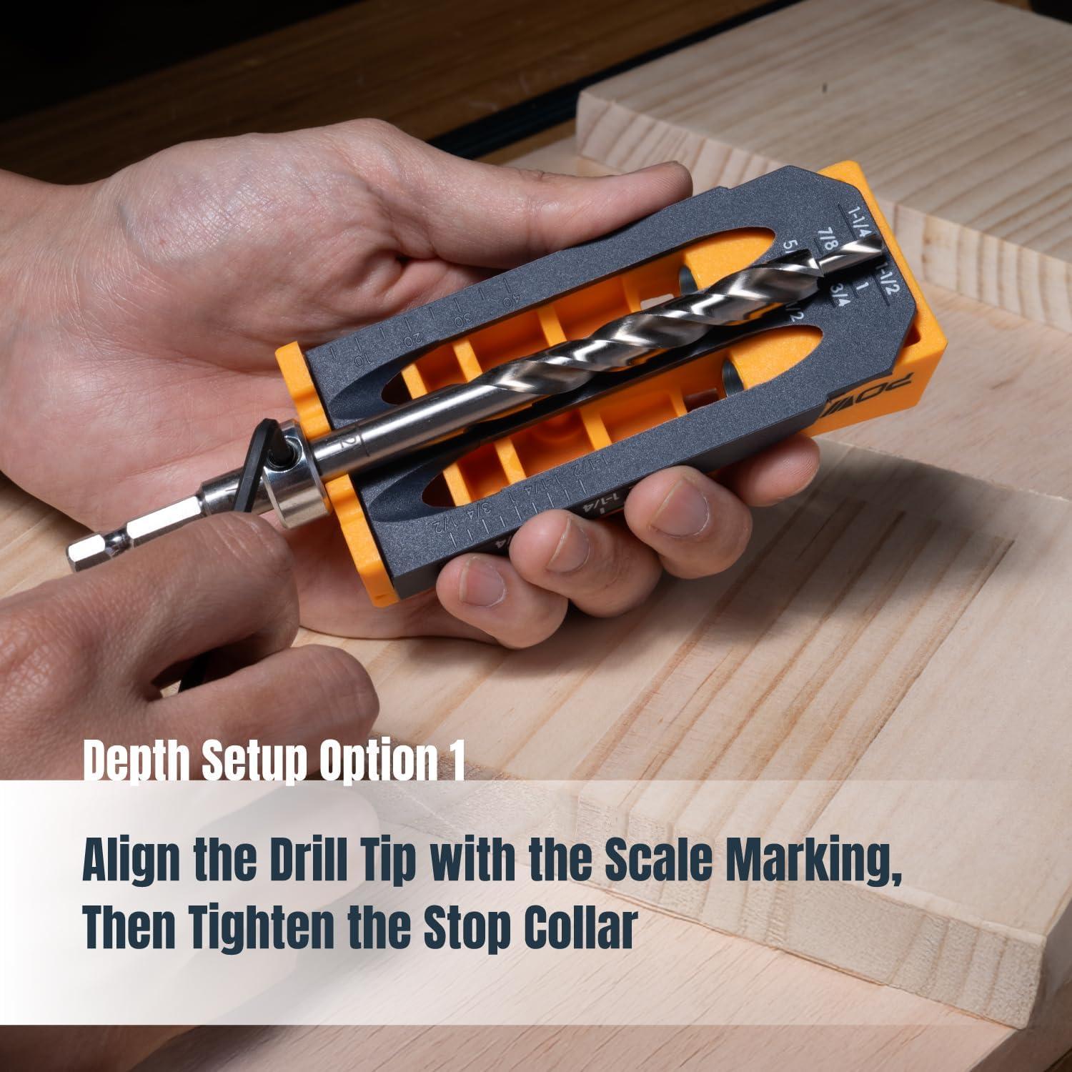 Kit Jig Agujero de Bolsillo POWERTEC 72248 con Broca y Accesorios