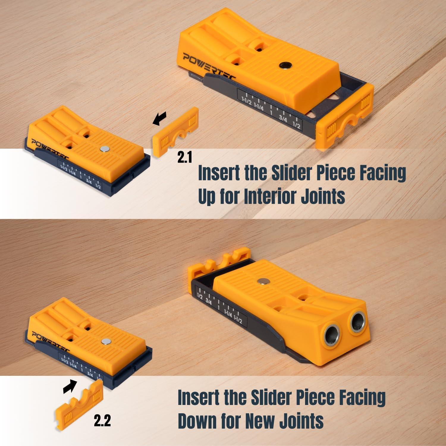 Kit Jig Agujero de Bolsillo POWERTEC 72248 con Broca y Accesorios