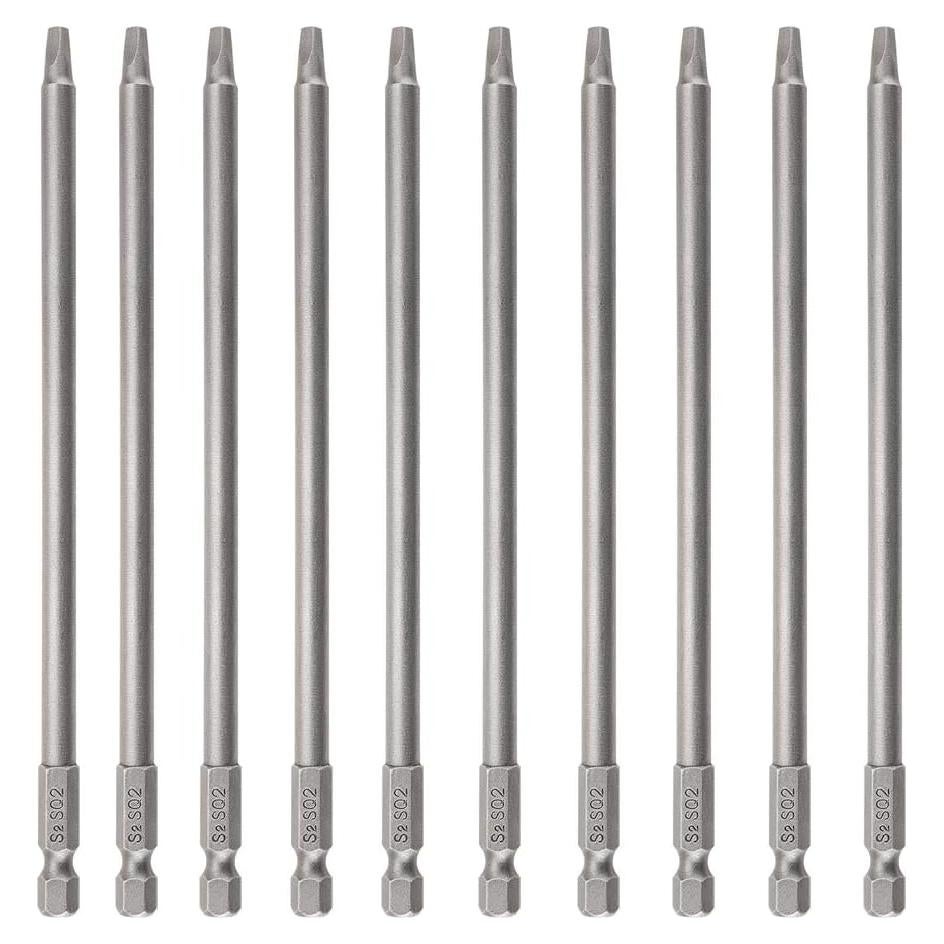 Juego de 10 Bits de Destornillador Cuadrado SQ2 Rocaris 15.24 cm