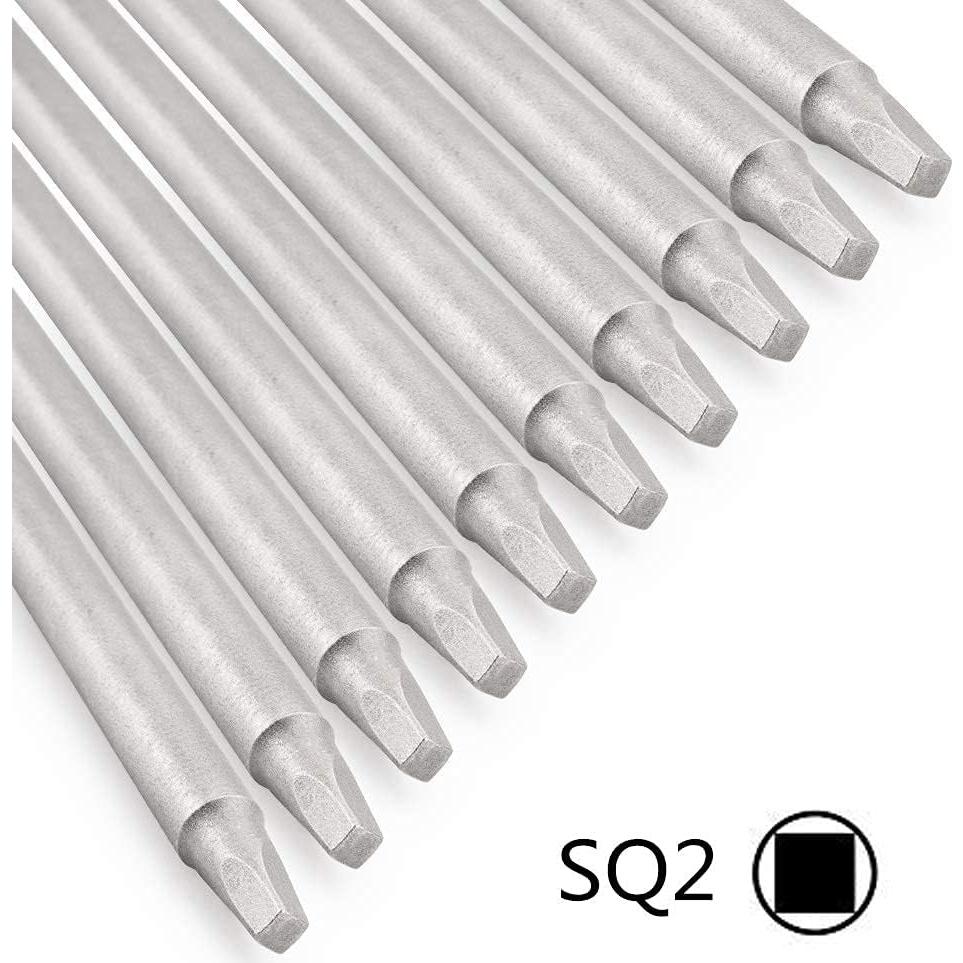 Juego de 10 Bits de Destornillador Cuadrado SQ2 Rocaris 15.24 cm