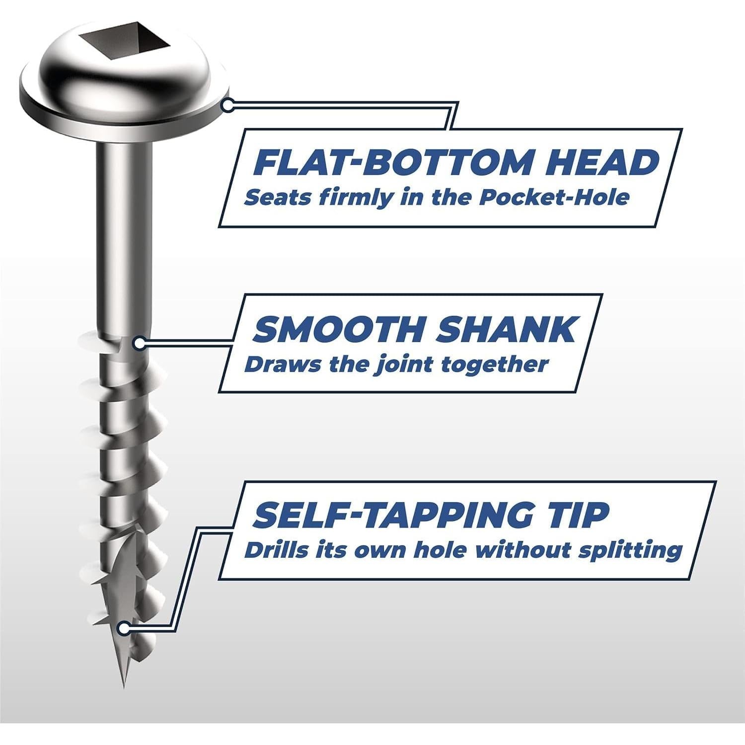 Tornillos de bolsillo Kreg SML-C150-100 Zinc 1.5" (100 unidades)