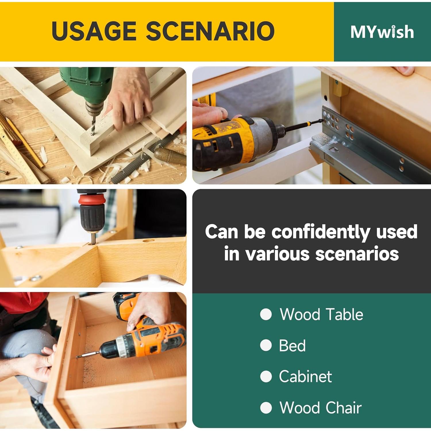 Kit de 190 Tornillos de Agujero de Bolsillo Mywish #8 Azul