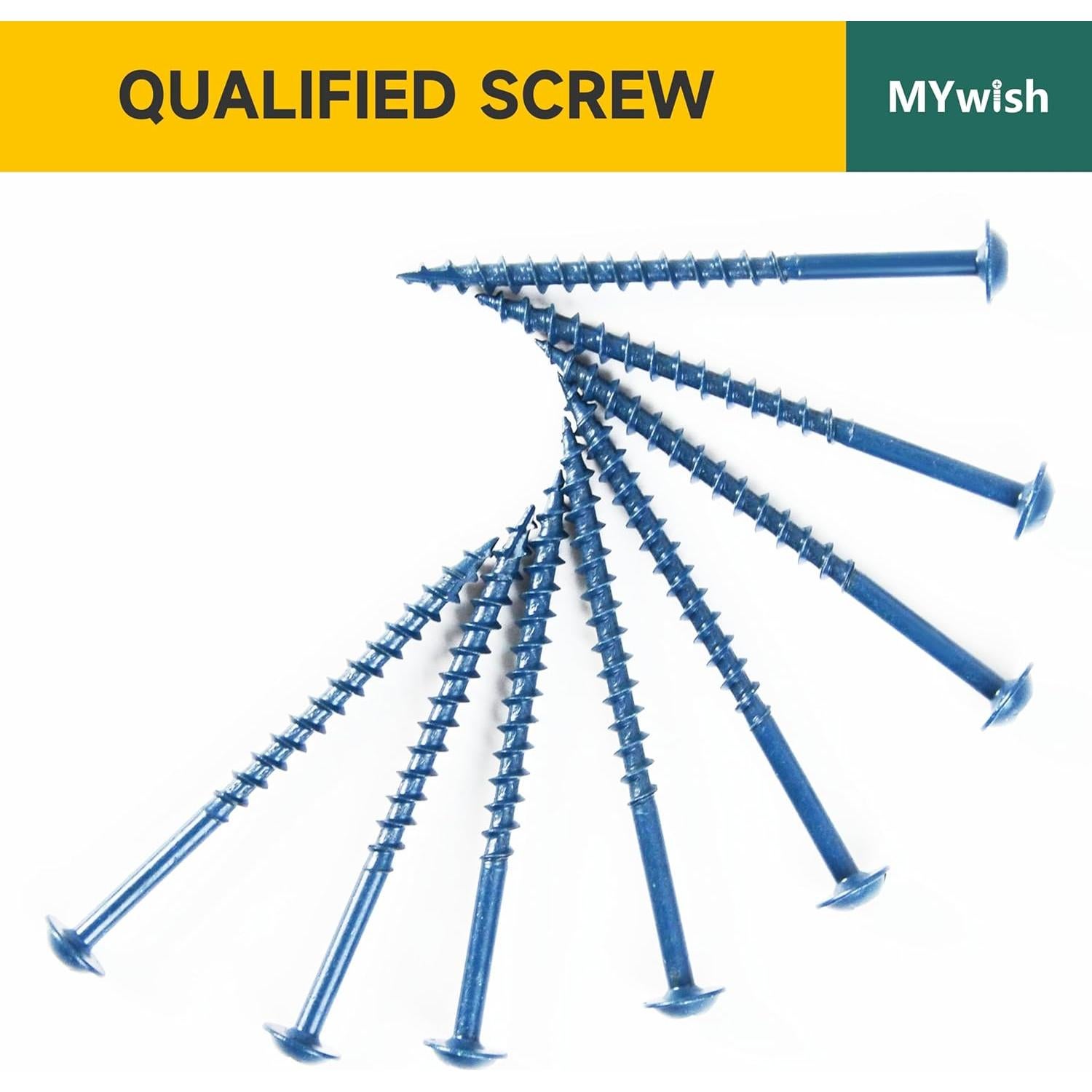 Kit de 190 Tornillos de Agujero de Bolsillo Mywish #8 Azul