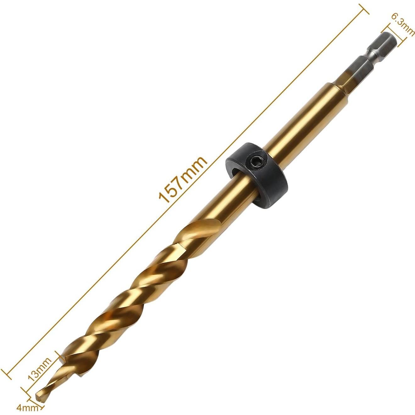 Broca OCGIG 1/4" Hexagonal Titanio 9.5mm para Carpintería