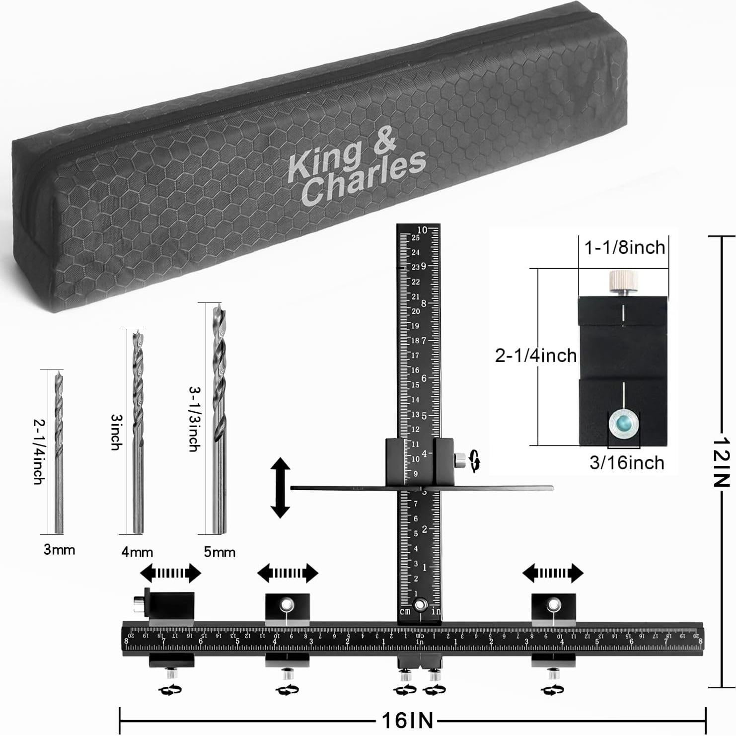 Plantilla de Hardware King&Charles para Gabinetes con Brocas