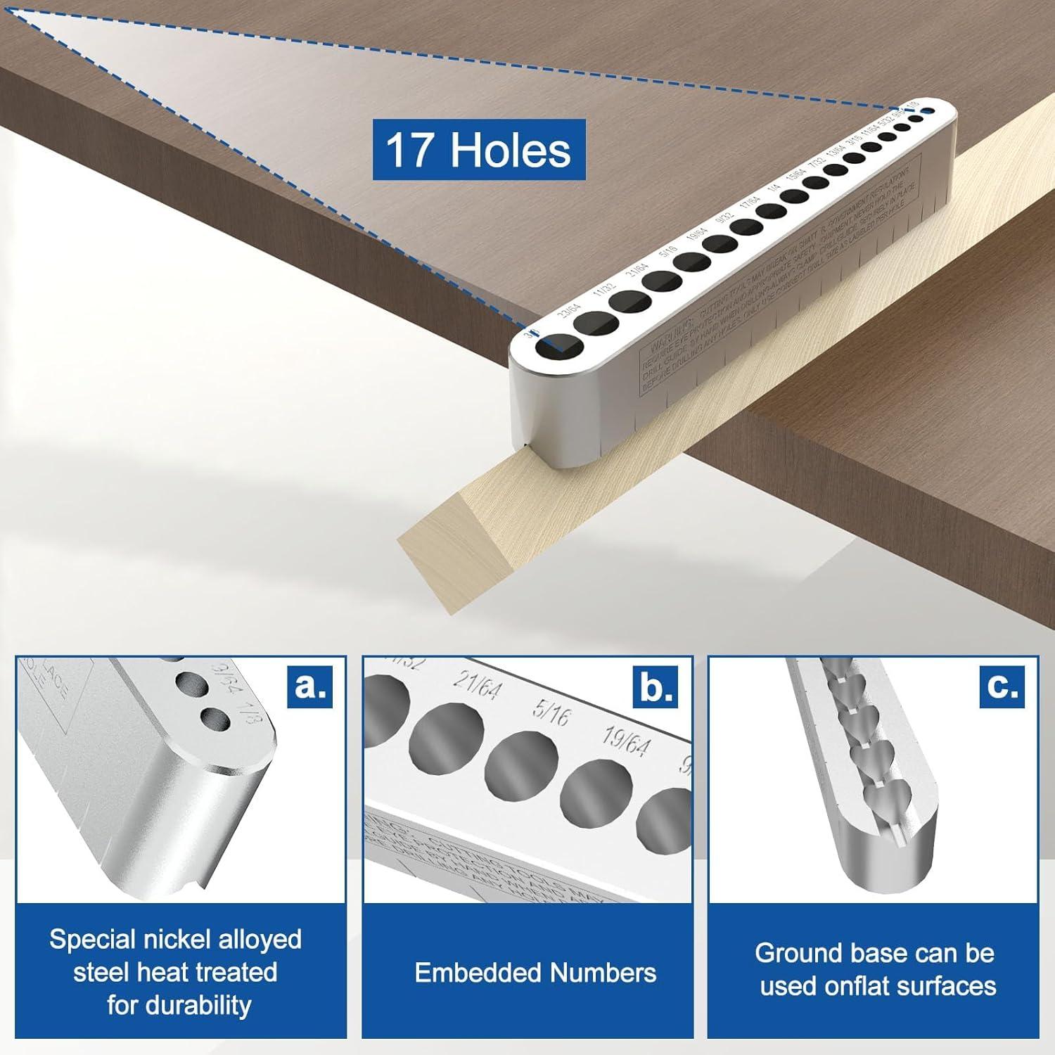 Guía de Taladro Portátil LTDTACTBAG 17 Tamaños 3.2 a 9.5 mm