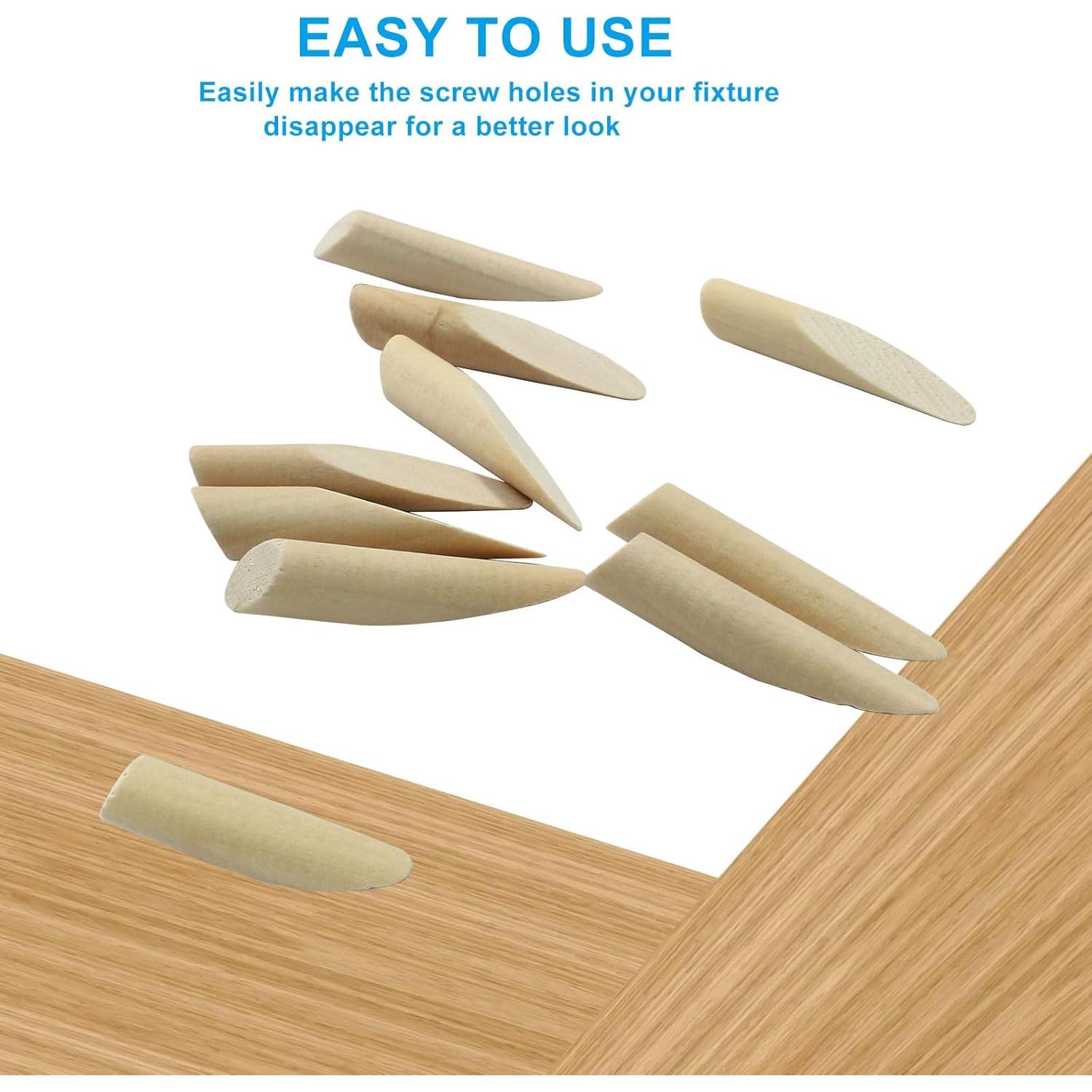 150 Tapones de Madera de Pino 9.5 mm para Agujeros de Tornillo